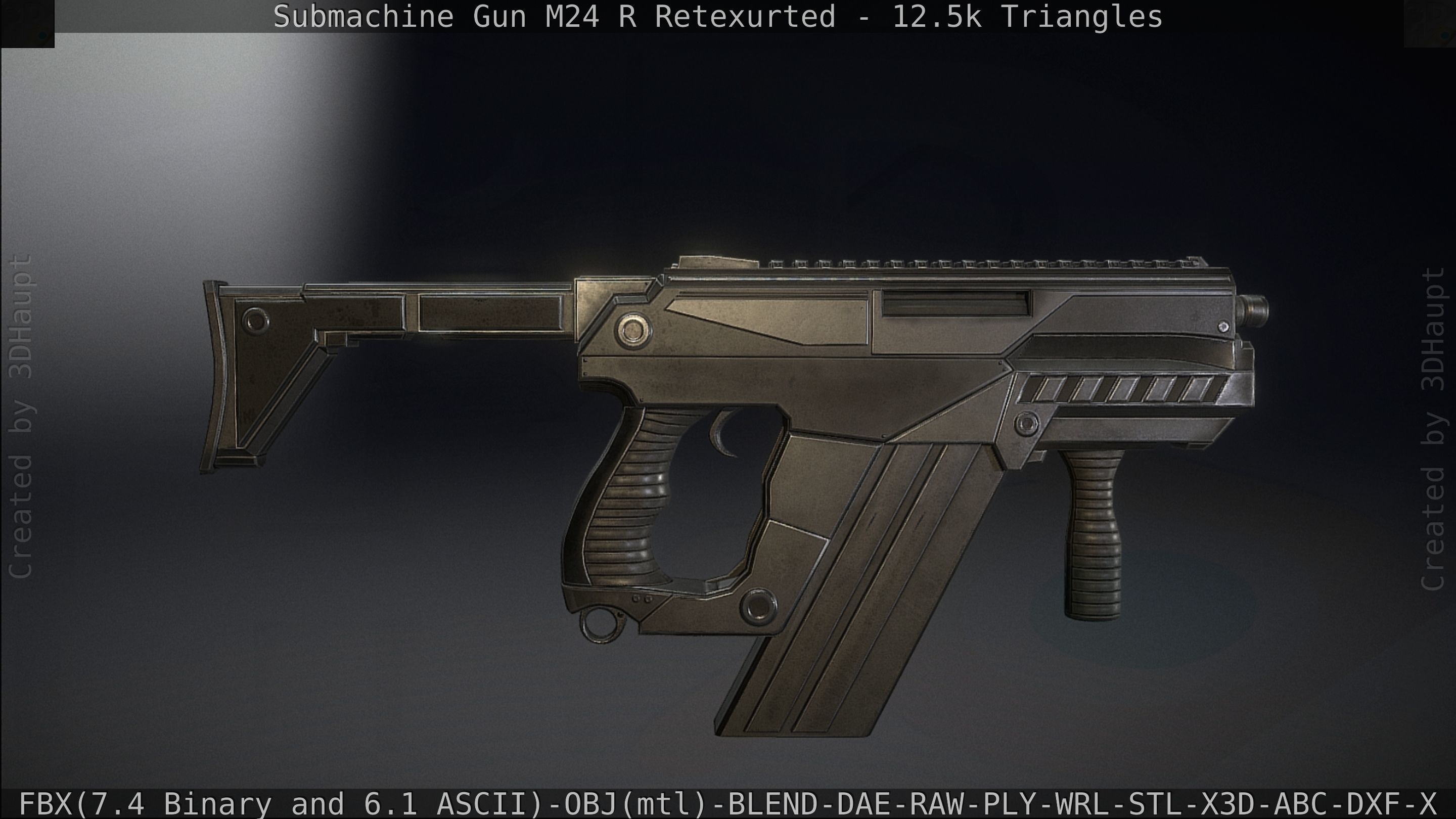 Submachine Gun M24 R Retexurted Low-poly 3D model_112