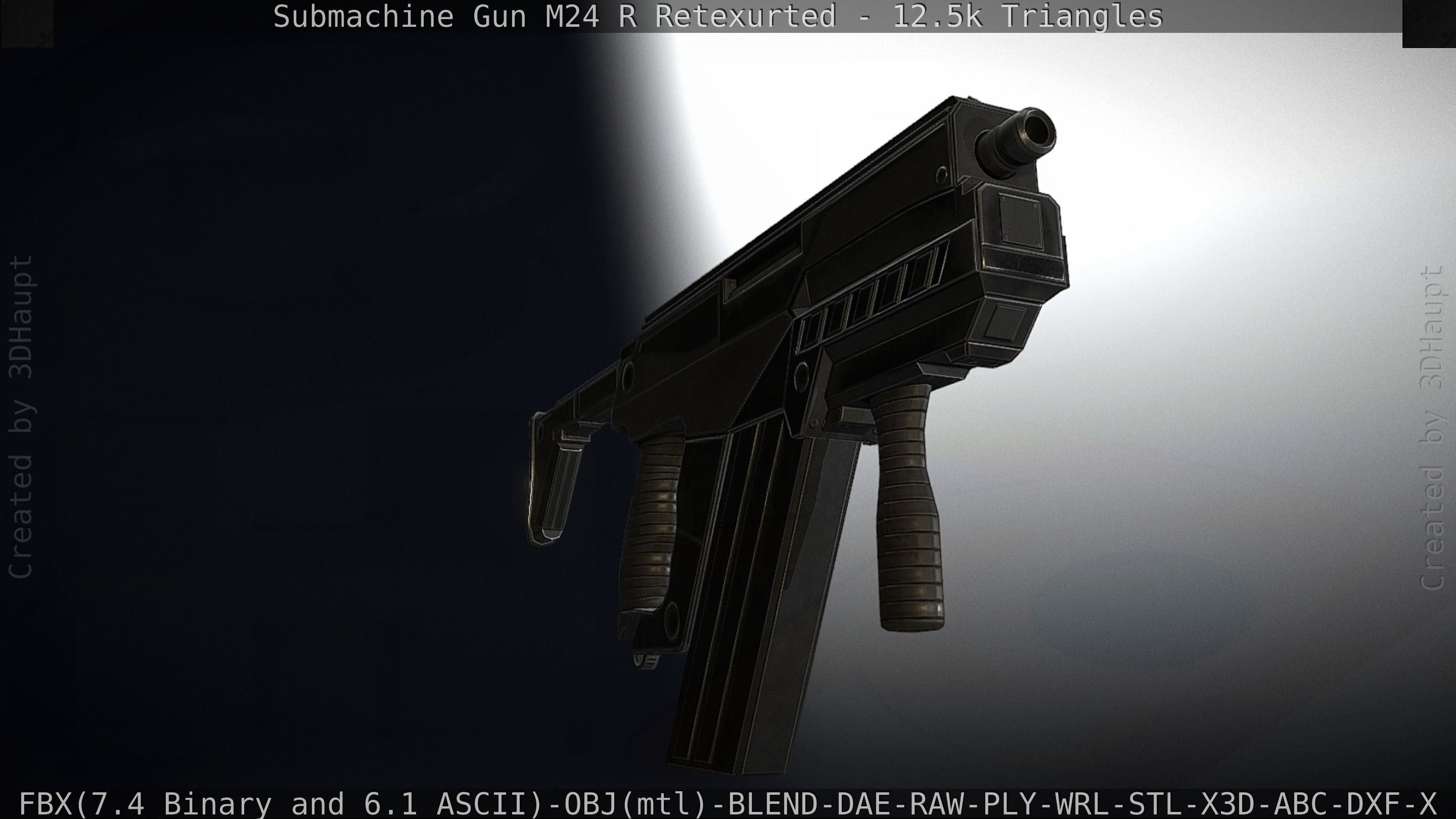 Submachine Gun M24 R Retexurted Low-poly 3D model_17