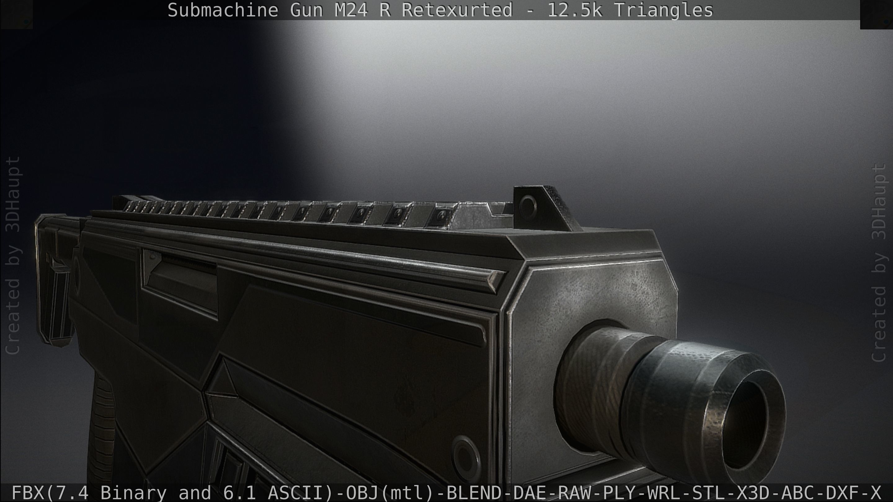 Submachine Gun M24 R Retexurted Low-poly 3D model_59