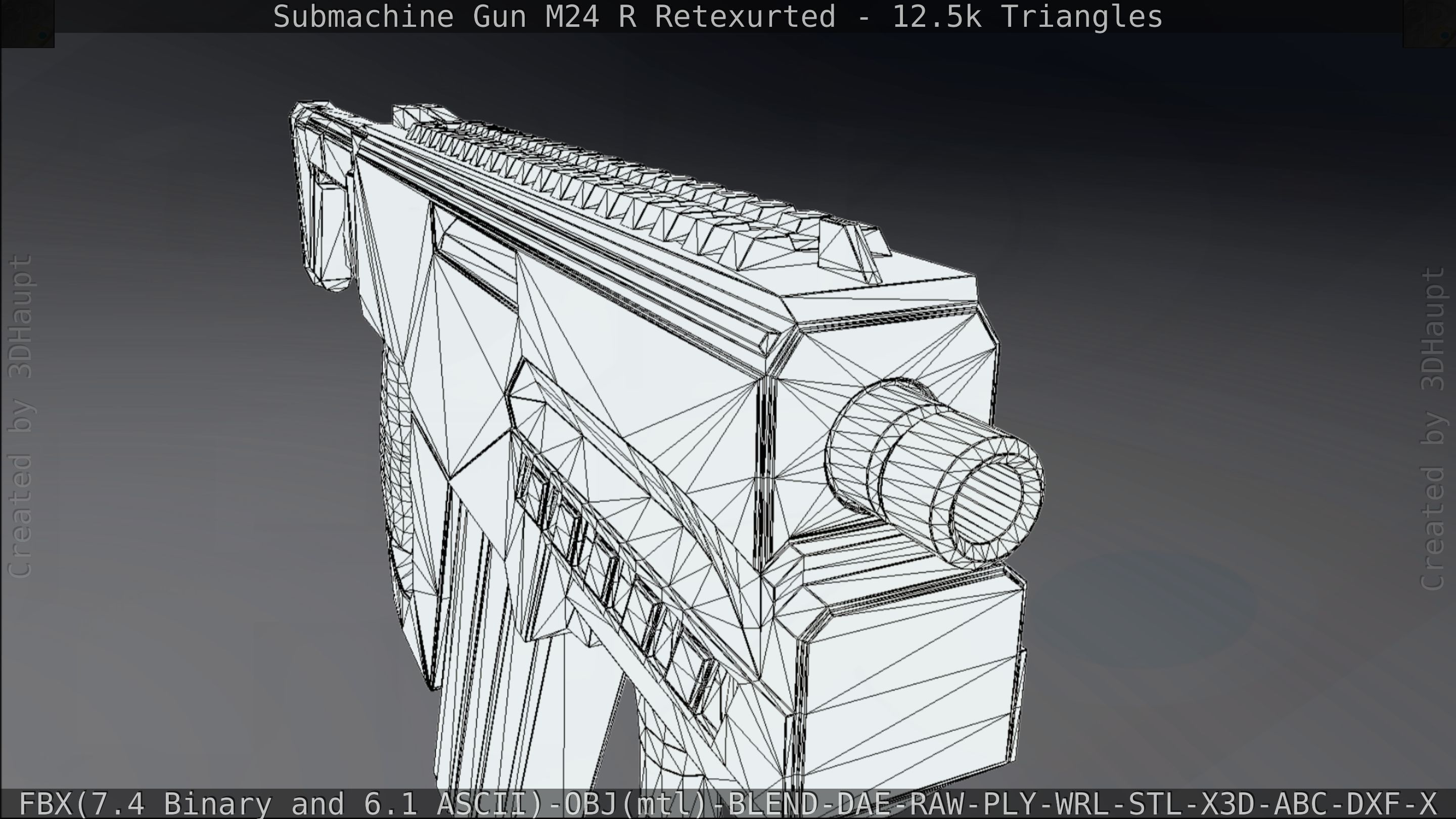 Submachine Gun M24 R Retexurted Low-poly 3D model_201