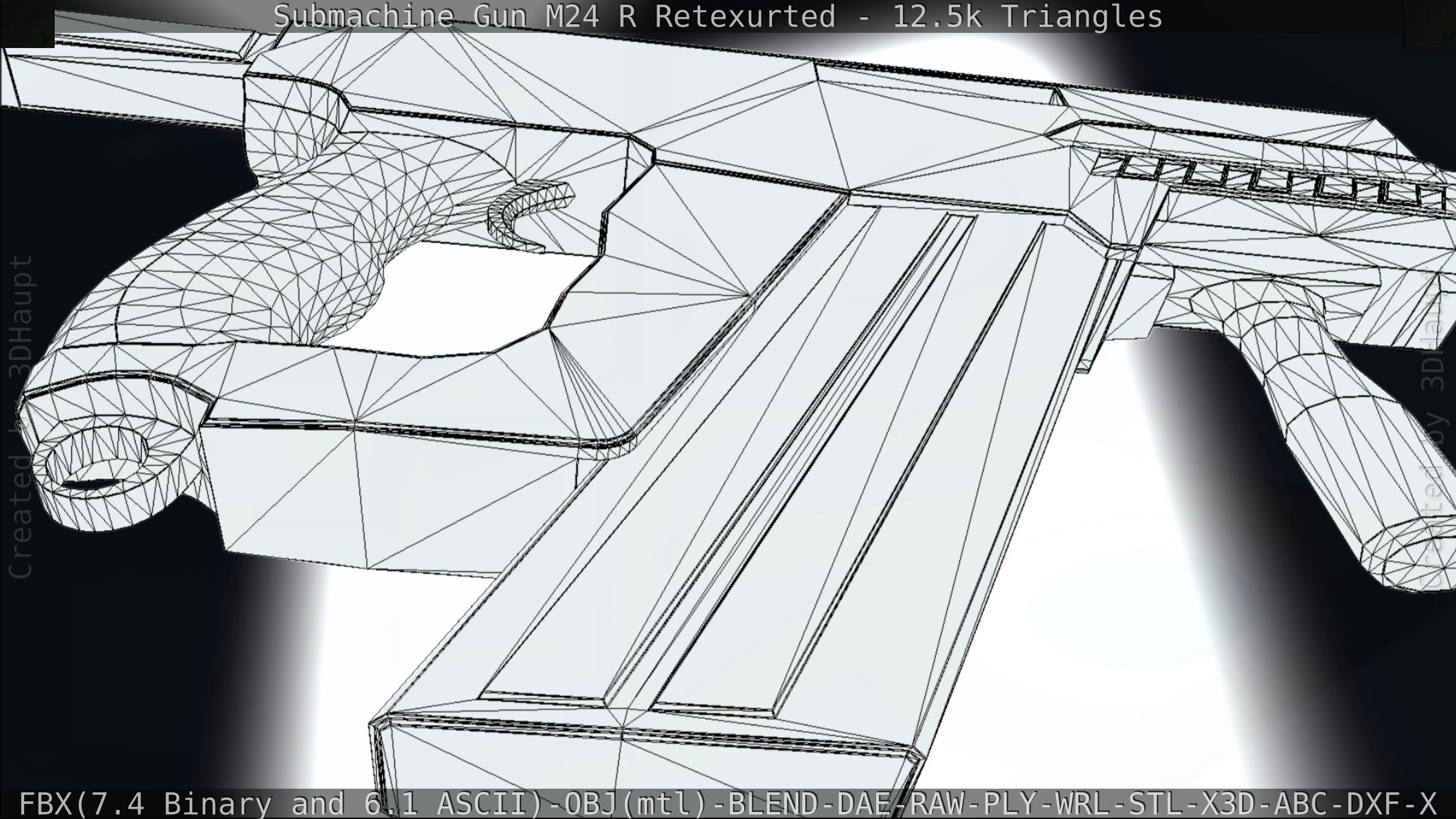 Submachine Gun M24 R Retexurted Low-poly 3D model_266