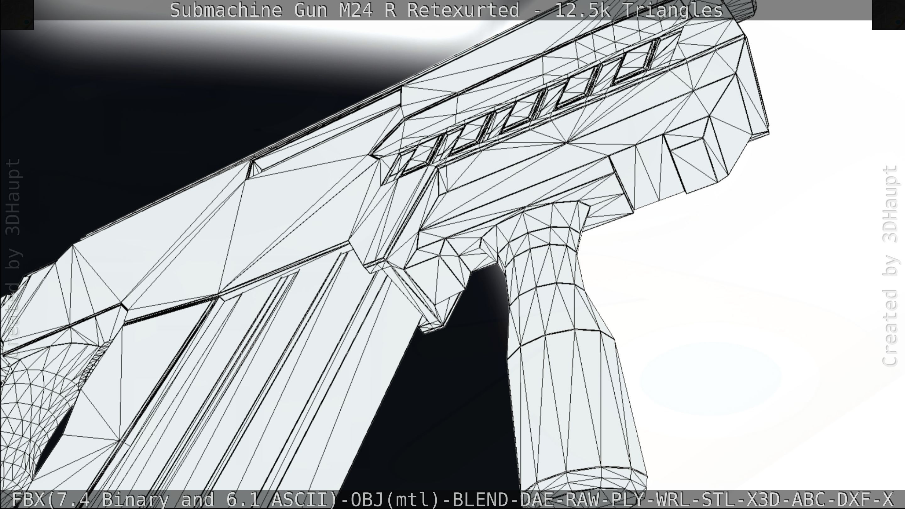 Submachine Gun M24 R Retexurted Low-poly 3D model_207