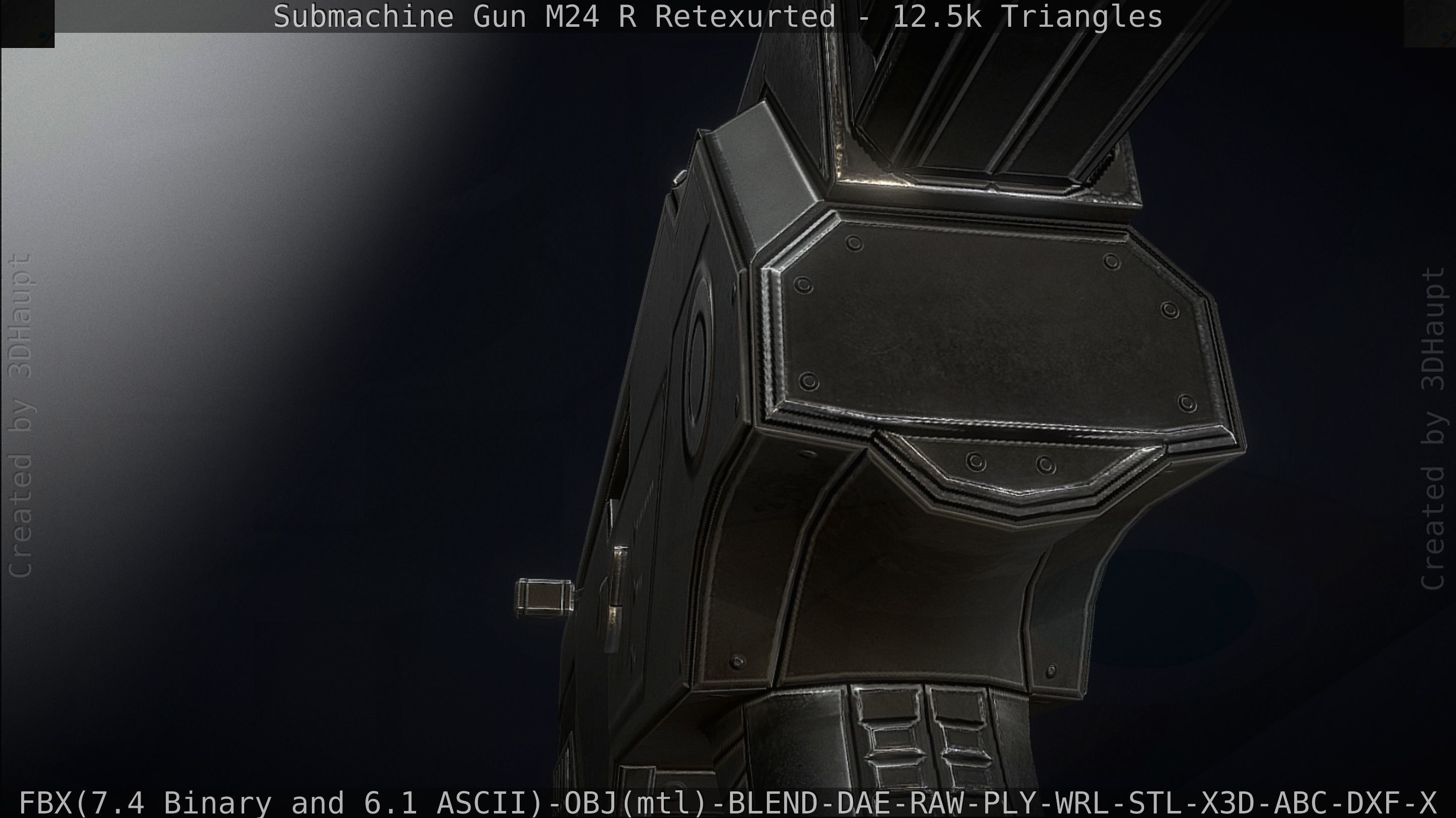 Submachine Gun M24 R Retexurted Low-poly 3D model_135