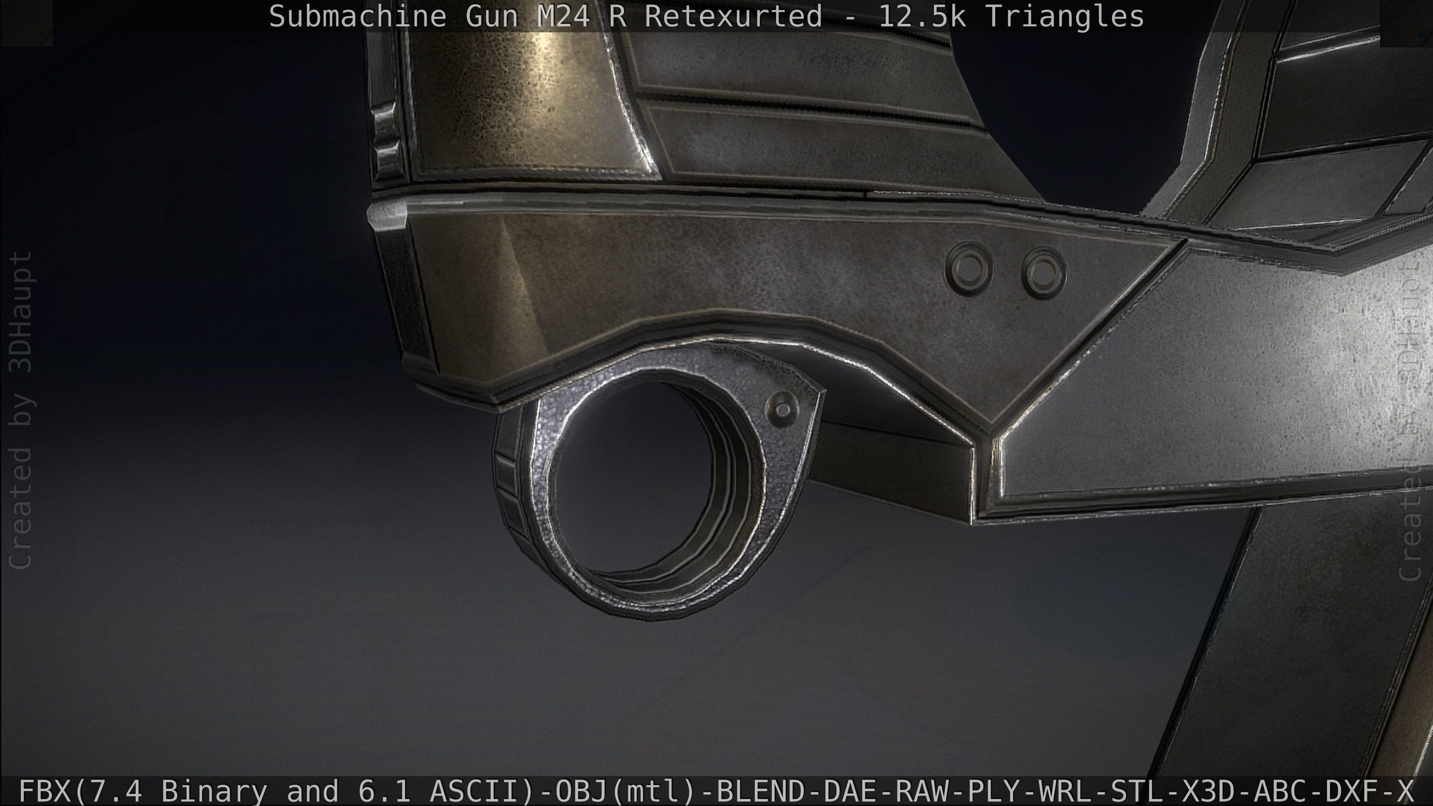 Submachine Gun M24 R Retexurted Low-poly 3D model_101