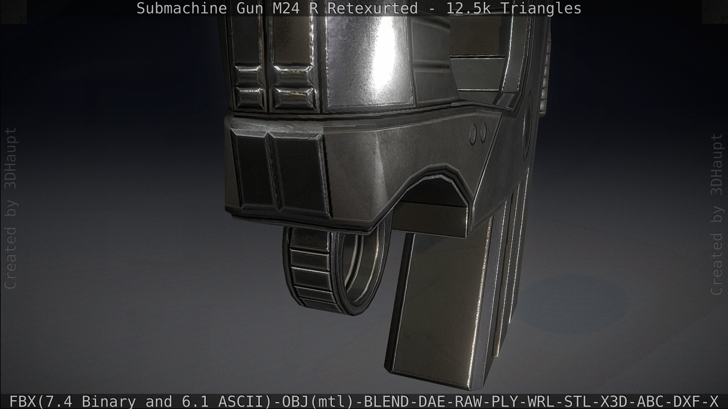 Submachine Gun M24 R Retexurted Low-poly 3D model_104