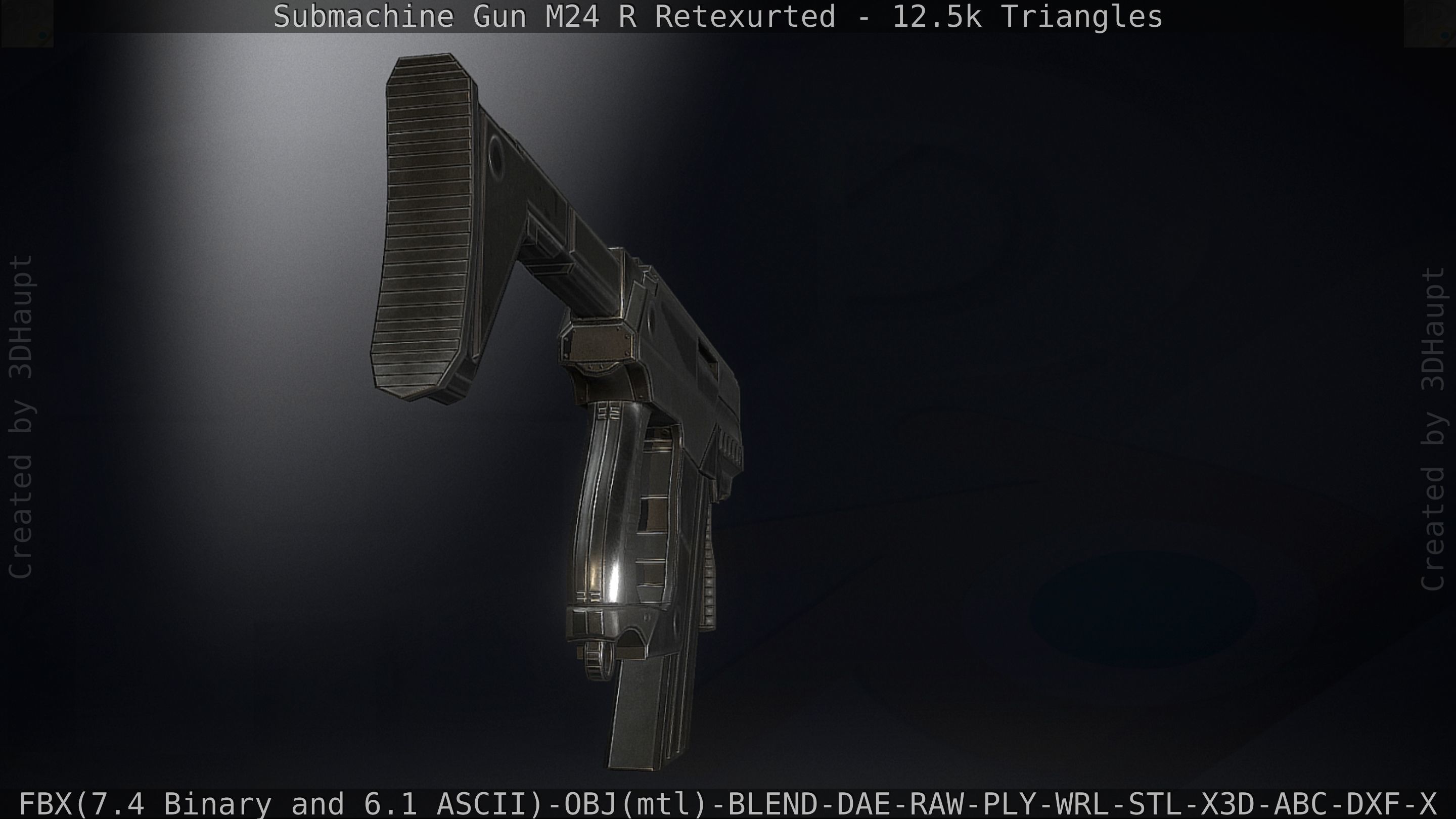 Submachine Gun M24 R Retexurted Low-poly 3D model_31