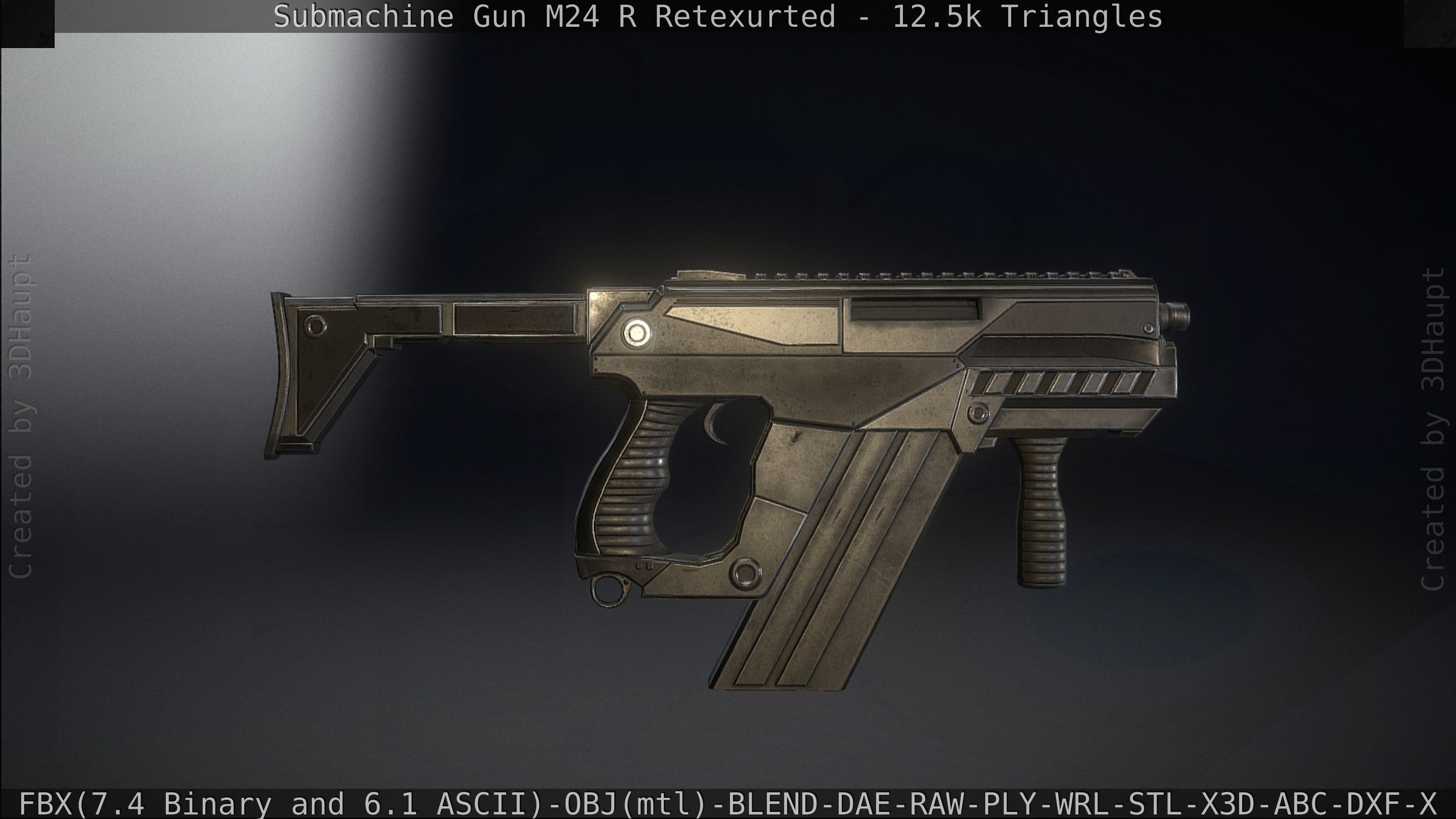 Submachine Gun M24 R Retexurted Low-poly 3D model_114