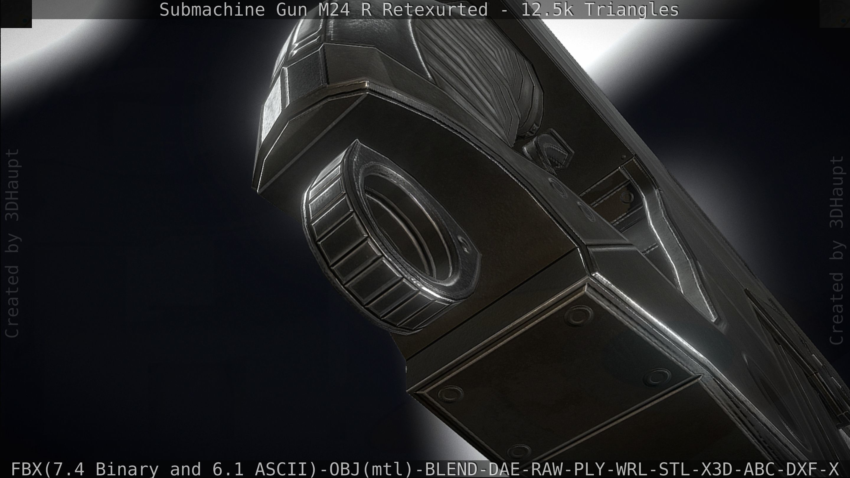 Submachine Gun M24 R Retexurted Low-poly 3D model_98