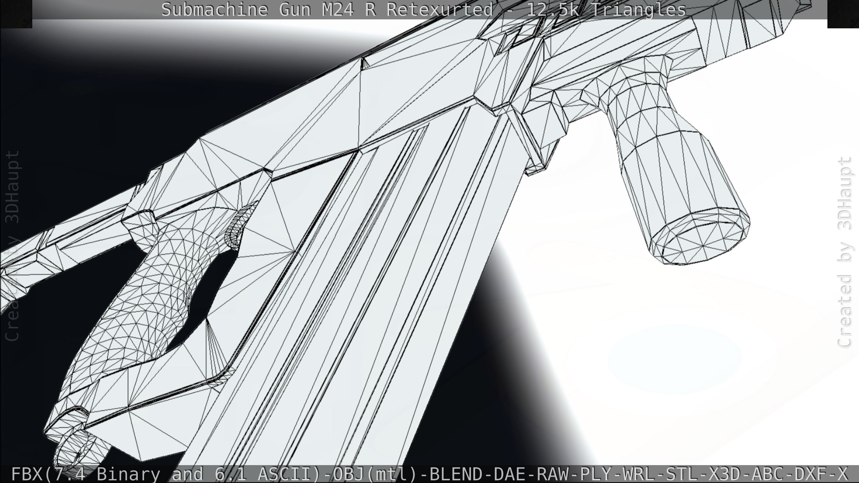 Submachine Gun M24 R Retexurted Low-poly 3D model_208