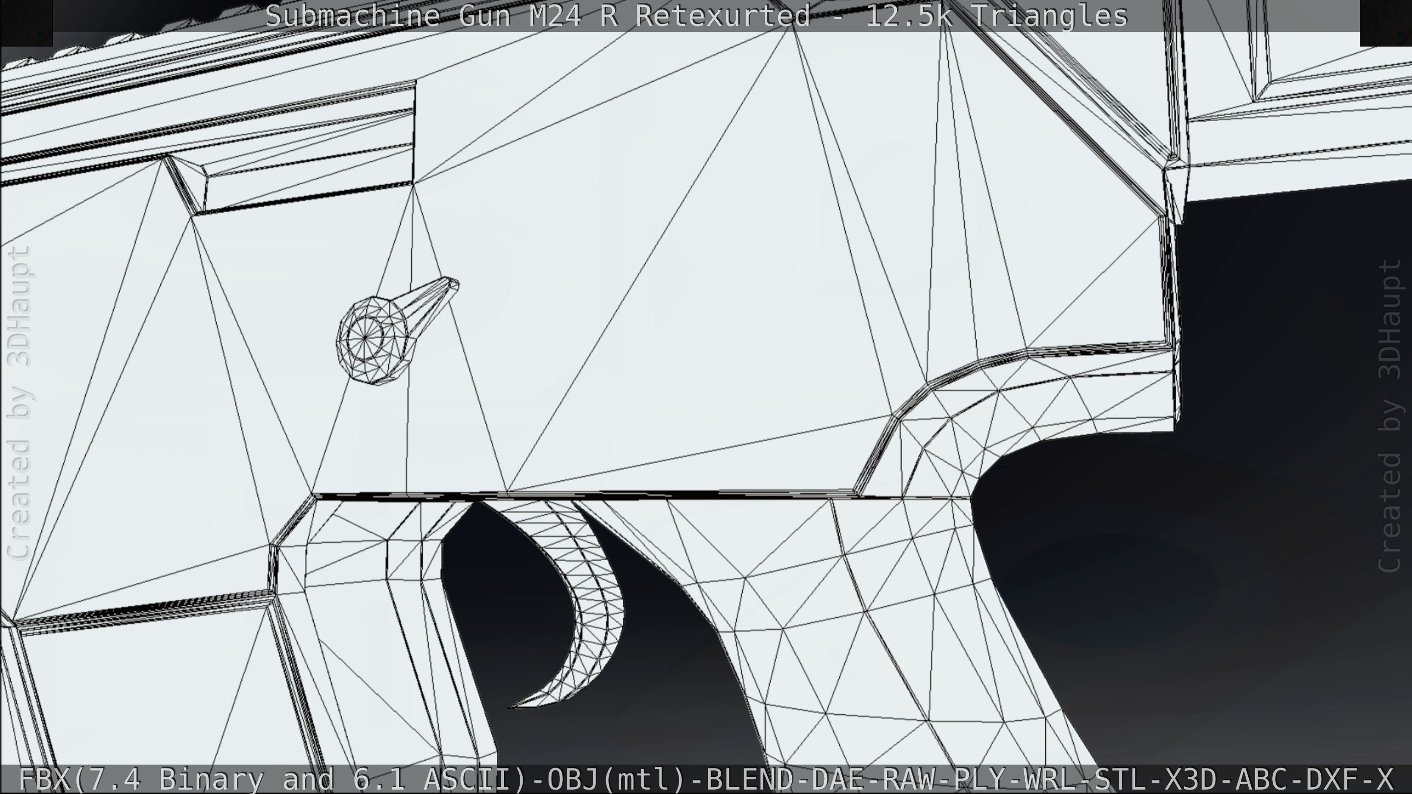 Submachine Gun M24 R Retexurted Low-poly 3D model_220