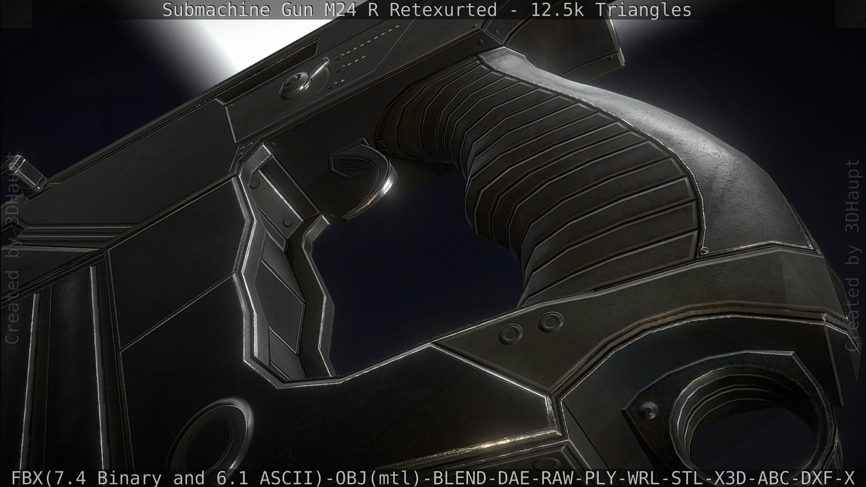 Submachine Gun M24 R Retexurted Low-poly 3D model_91