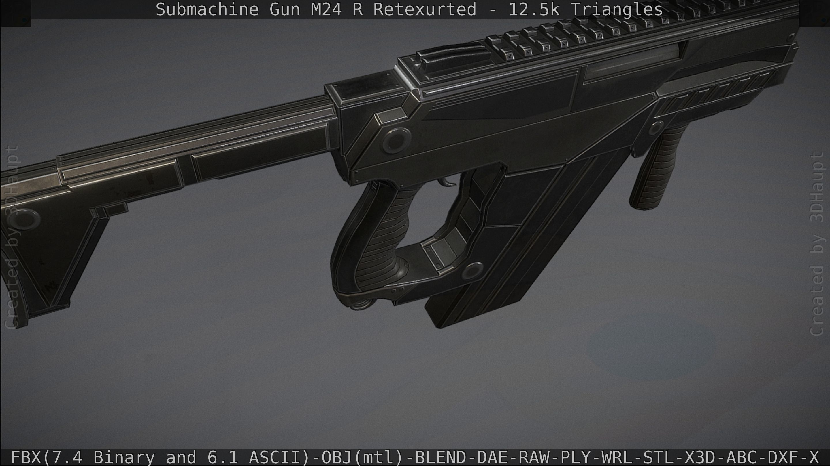 Submachine Gun M24 R Retexurted Low-poly 3D model_109
