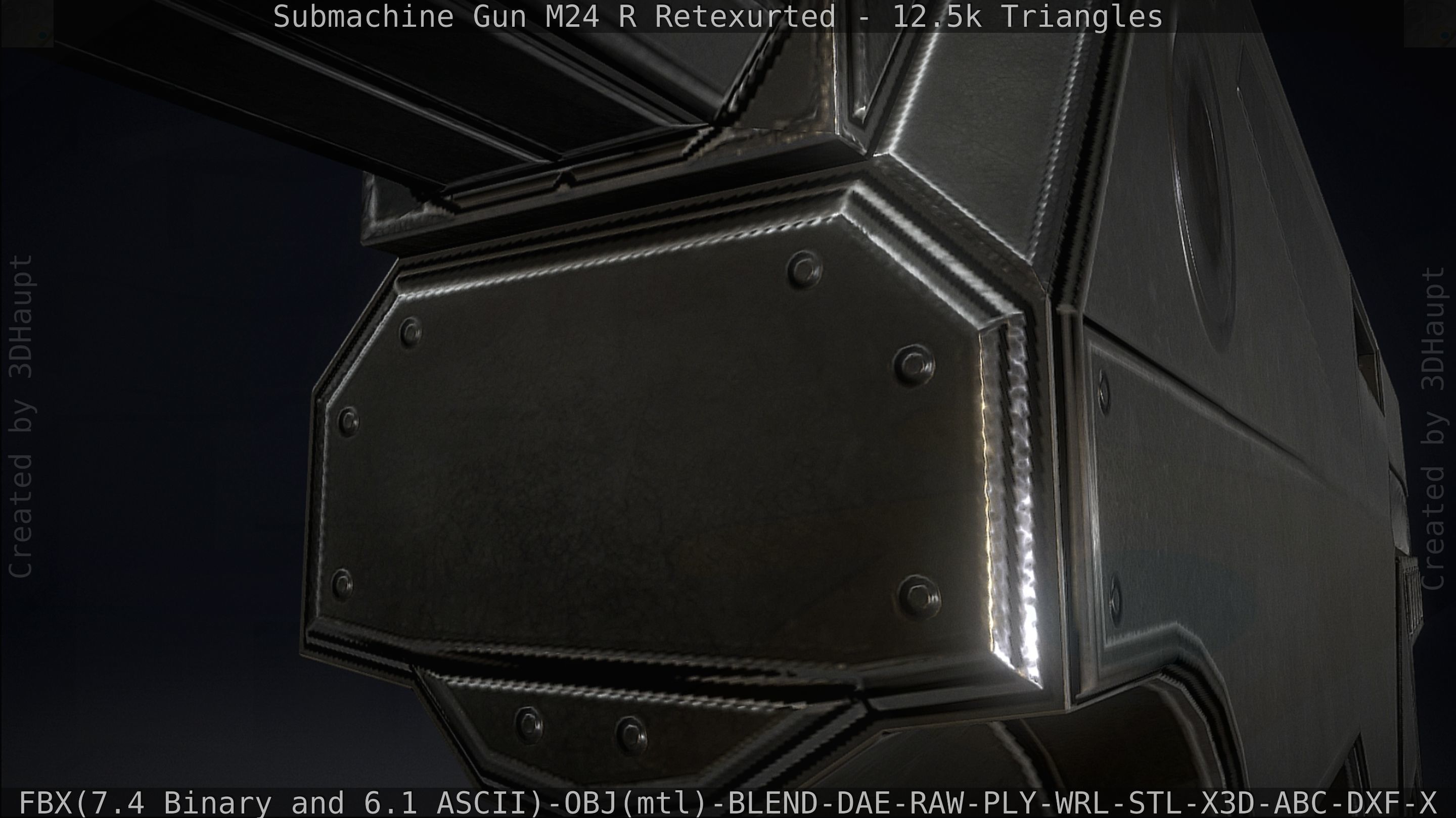 Submachine Gun M24 R Retexurted Low-poly 3D model_138