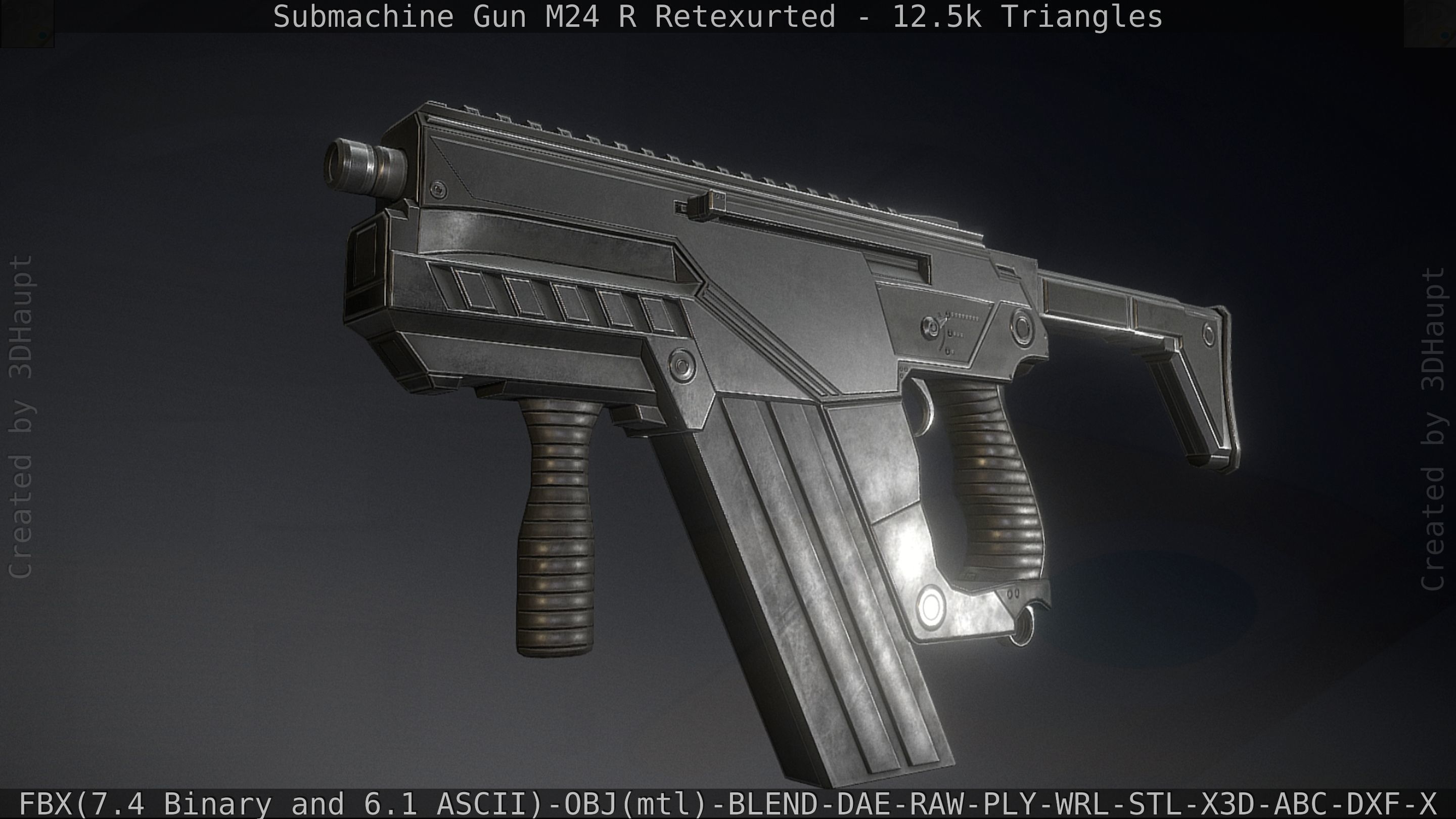 Submachine Gun M24 R Retexurted Low-poly 3D model_12