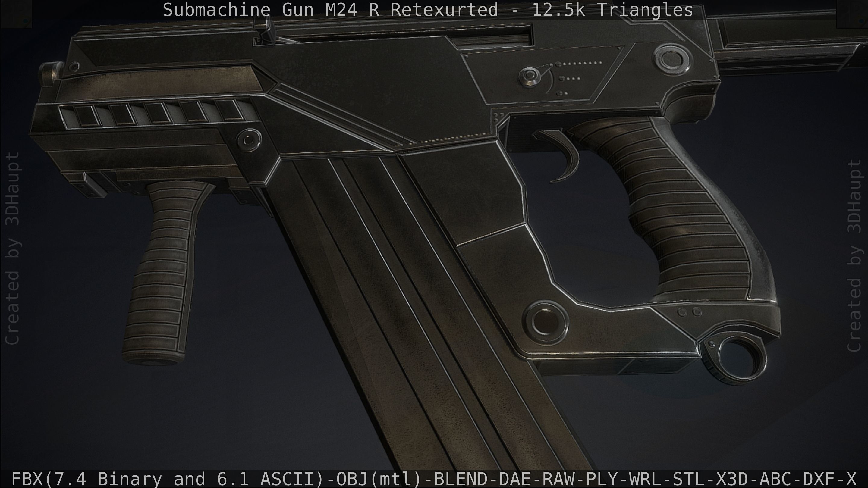 Submachine Gun M24 R Retexurted Low-poly 3D model_163