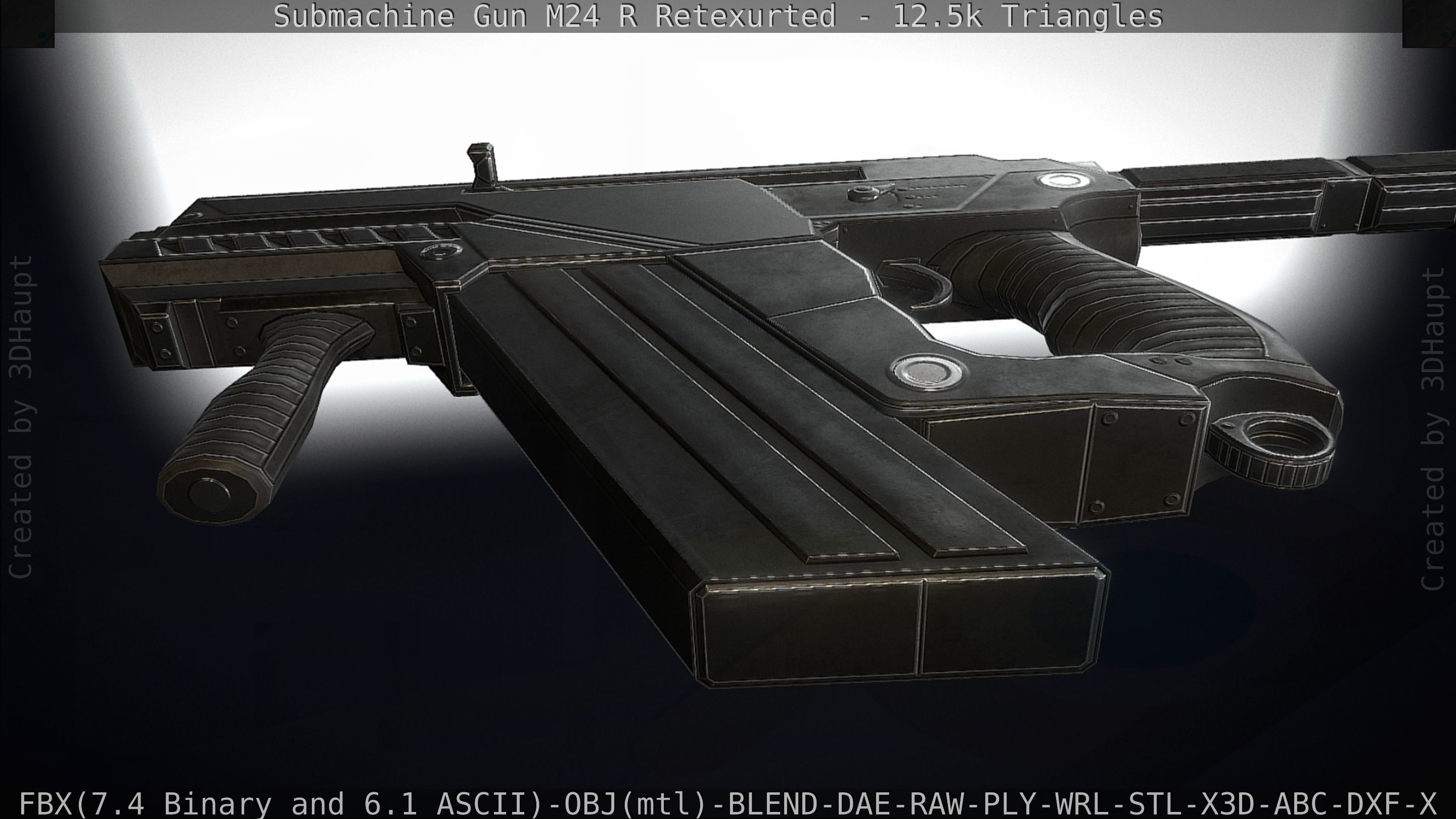 Submachine Gun M24 R Retexurted Low-poly 3D model_161