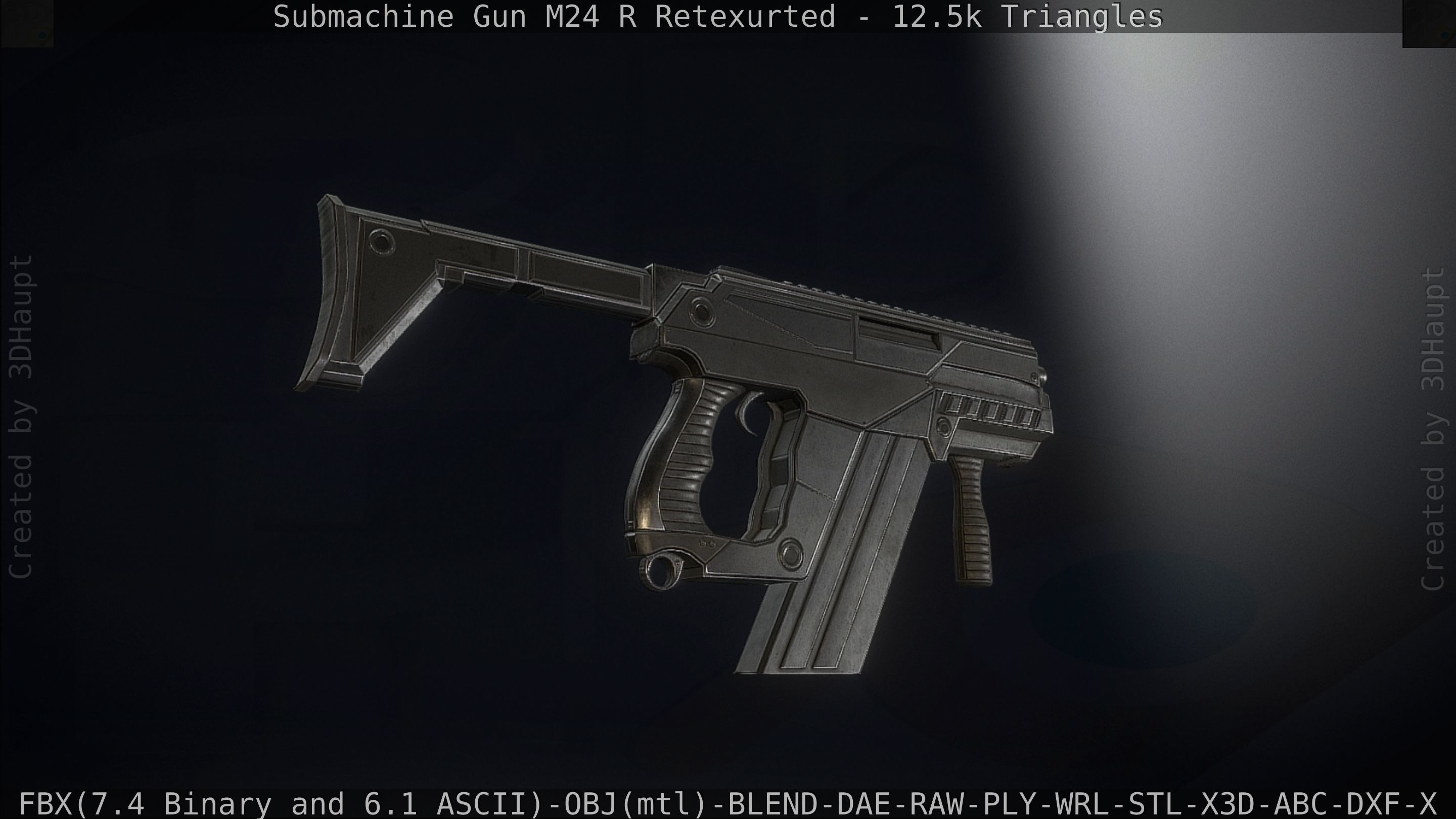 Submachine Gun M24 R Retexurted Low-poly 3D model_119
