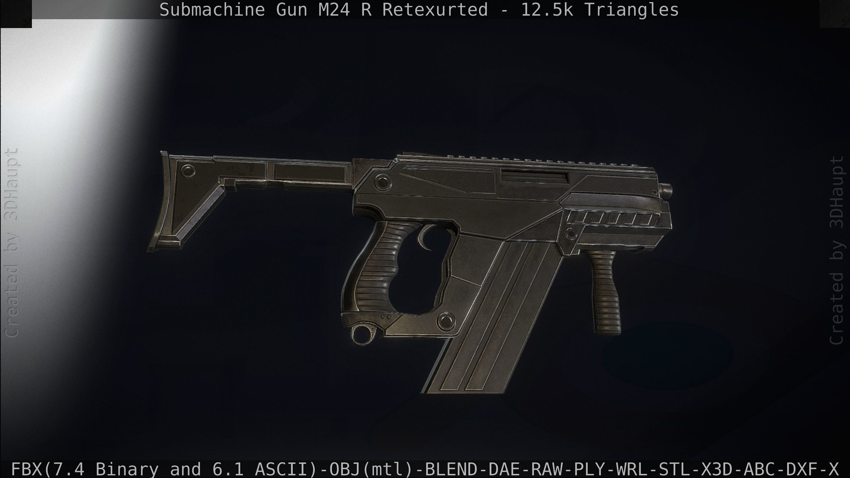 Submachine Gun M24 R Retexurted Low-poly 3D model_118