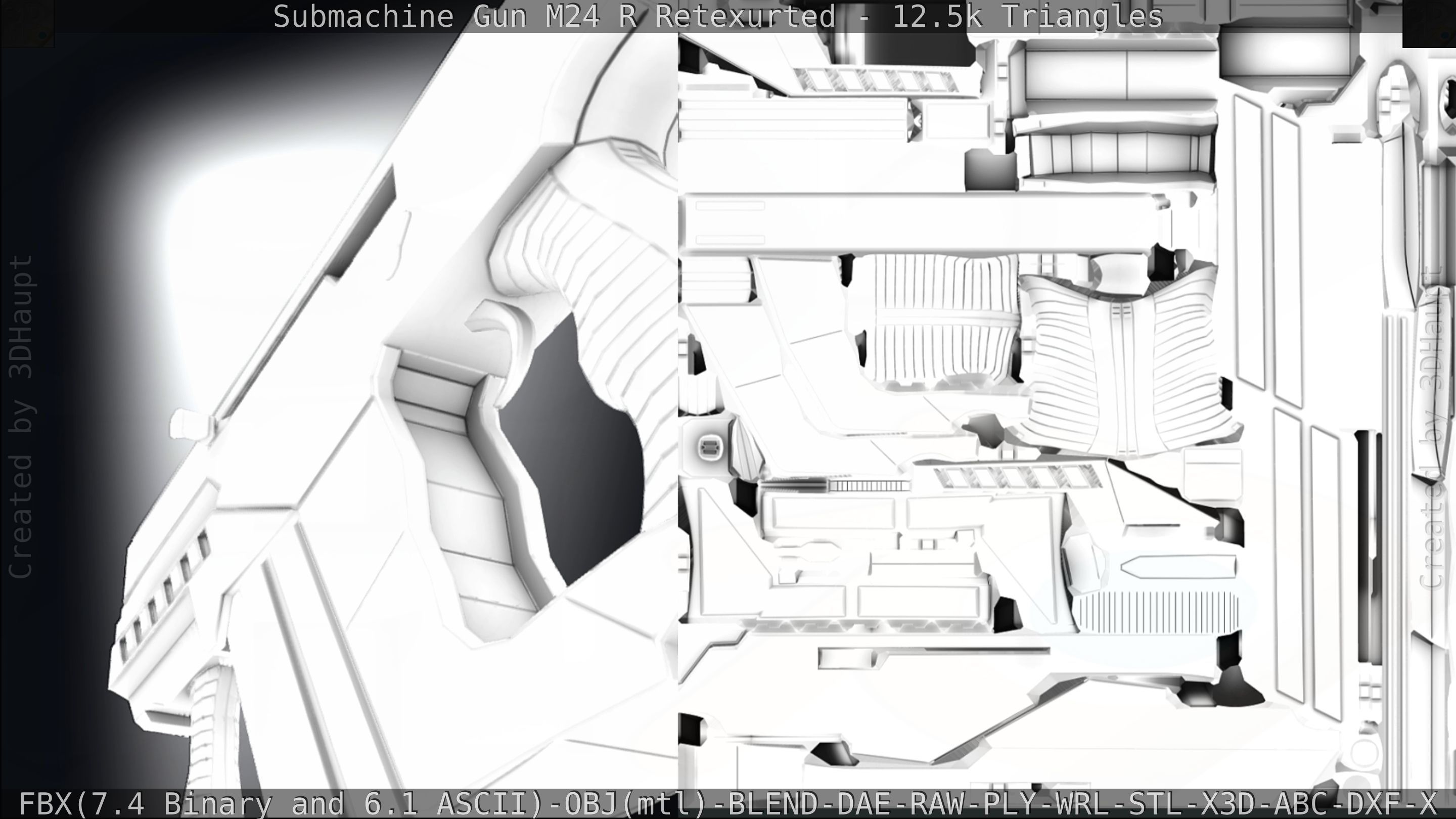 Submachine Gun M24 R Retexurted Low-poly 3D model_341