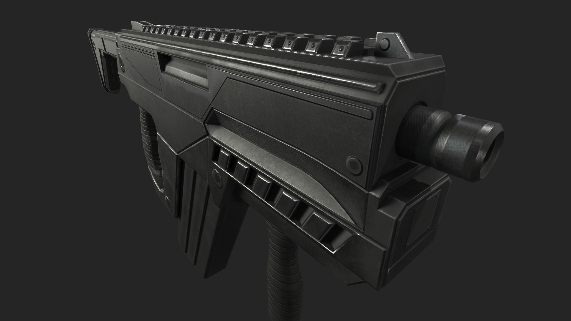 Submachine Gun M24 R Retexurted Low-poly 3D model_10