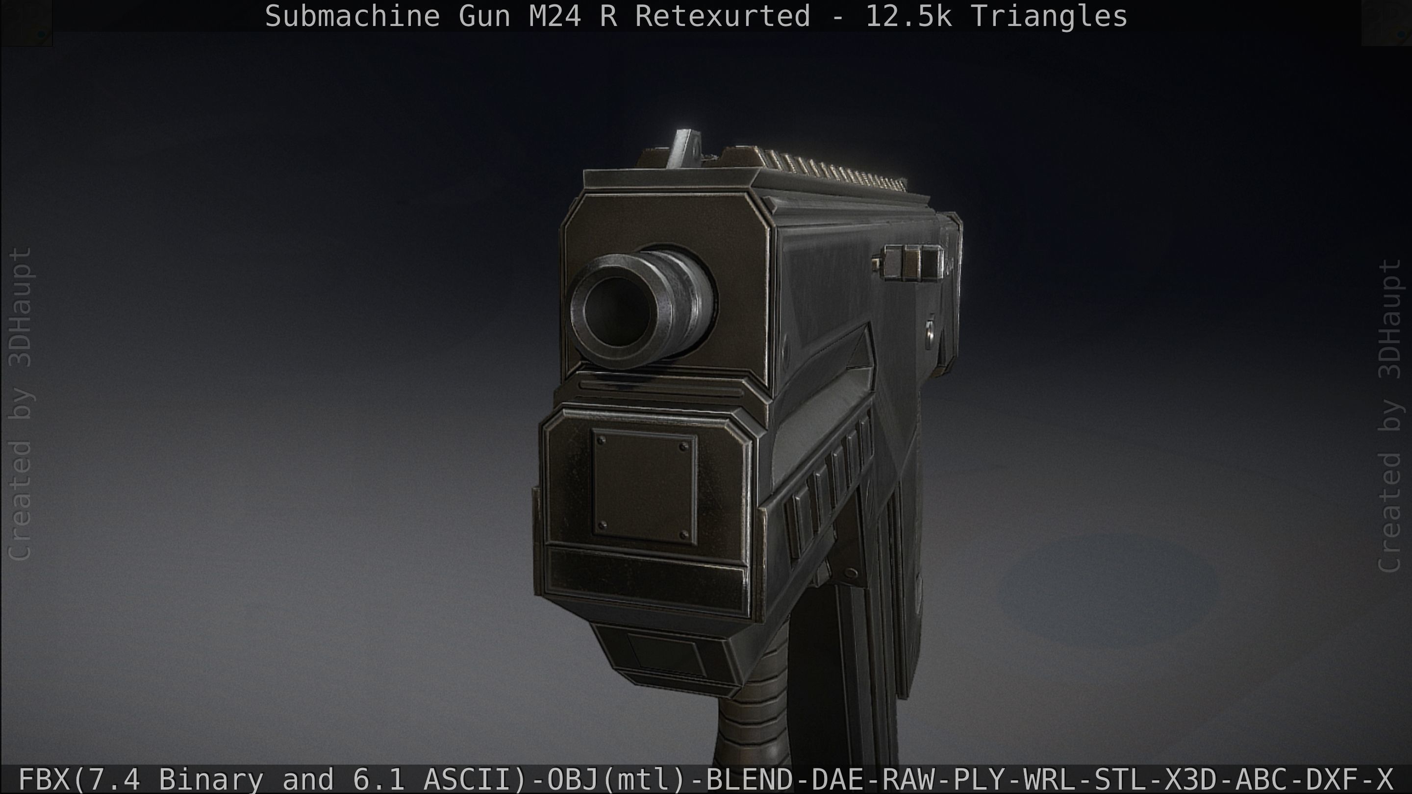 Submachine Gun M24 R Retexurted Low-poly 3D model_44