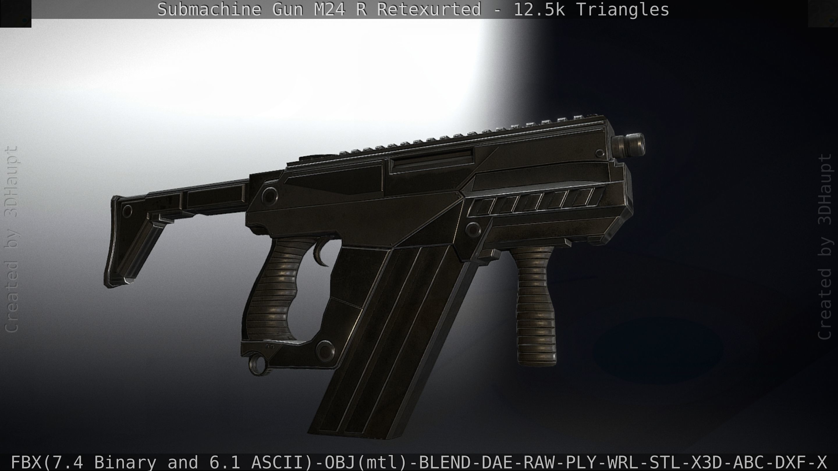 Submachine Gun M24 R Retexurted Low-poly 3D model_18