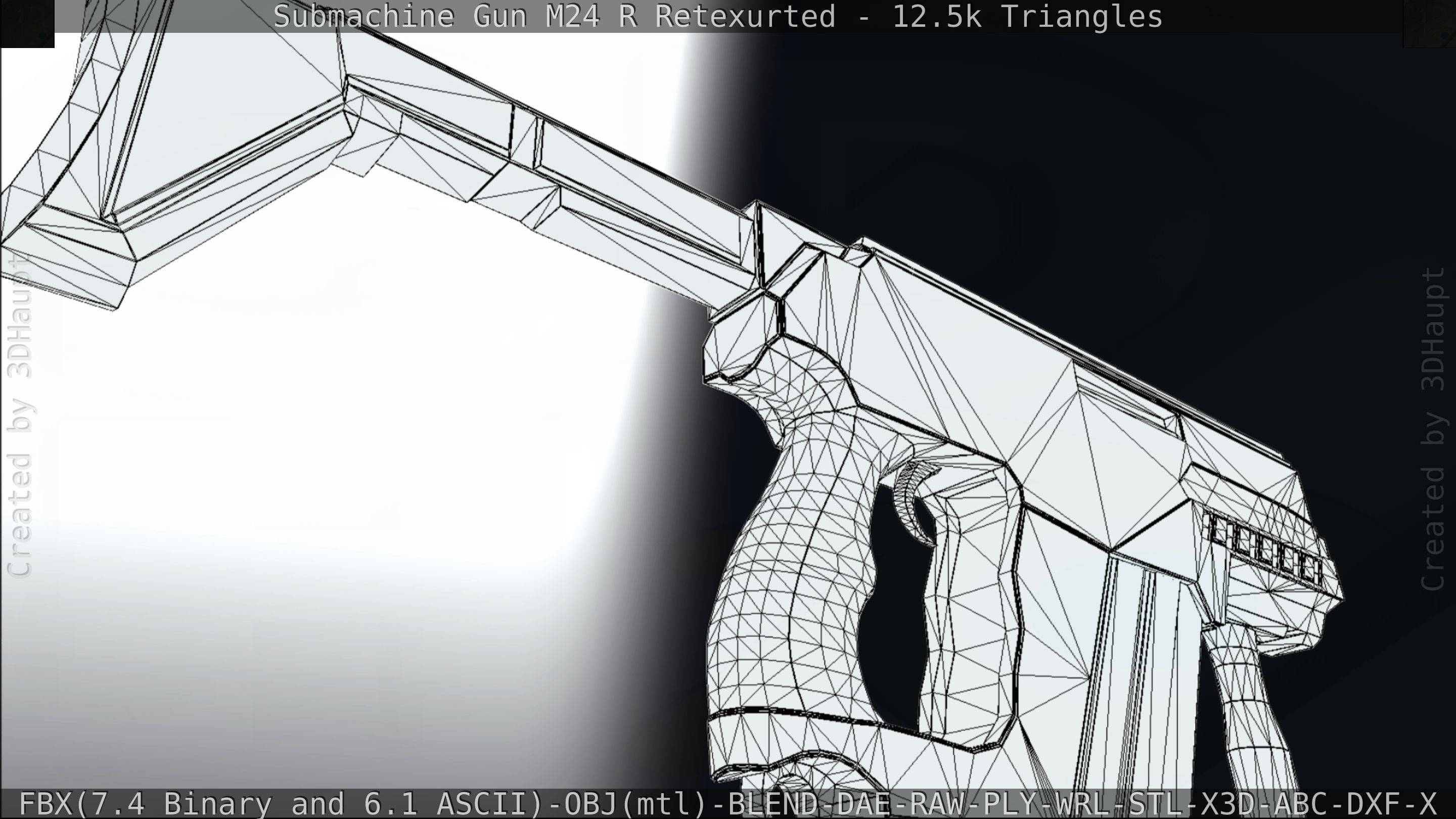 Submachine Gun M24 R Retexurted Low-poly 3D model_228