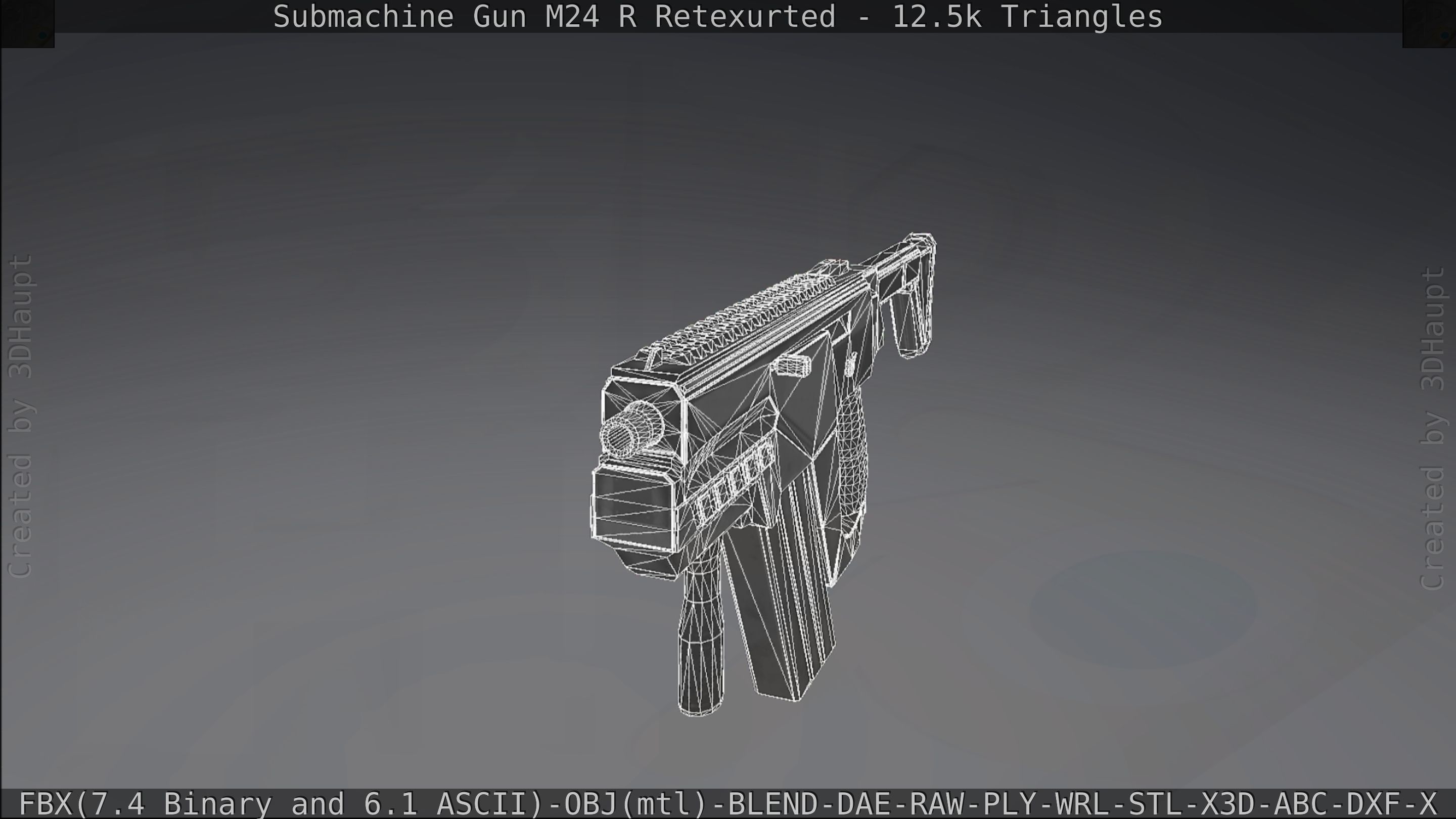 Submachine Gun M24 R Retexurted Low-poly 3D model_410