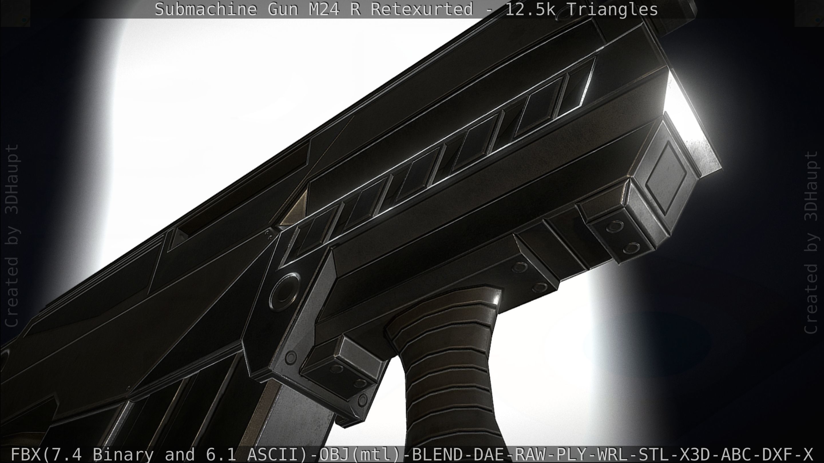 Submachine Gun M24 R Retexurted Low-poly 3D model_63