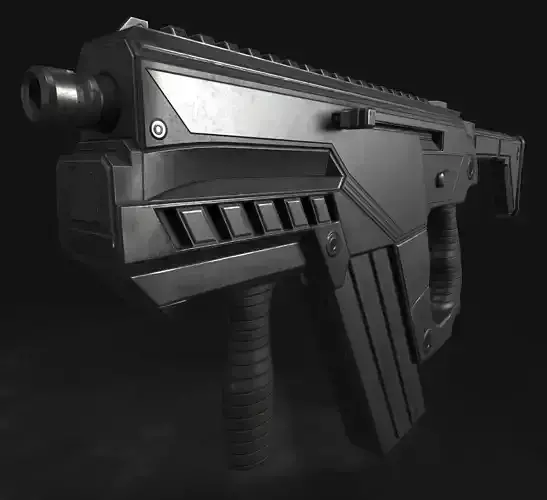 Submachine Gun M24 R Retexurted Low-poly 3D model