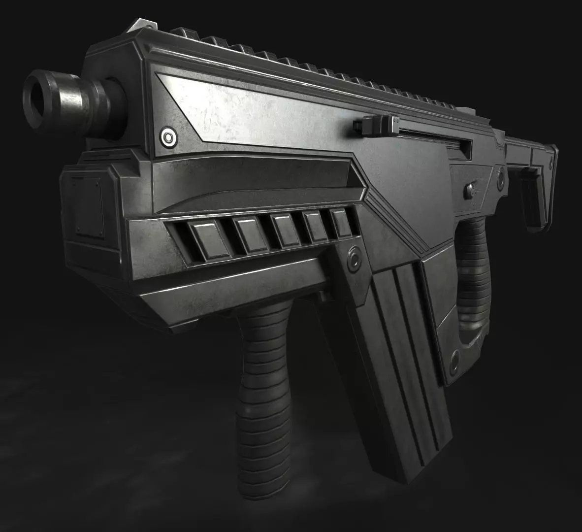 Submachine Gun M24 R Retexurted Low-poly 3D model_0