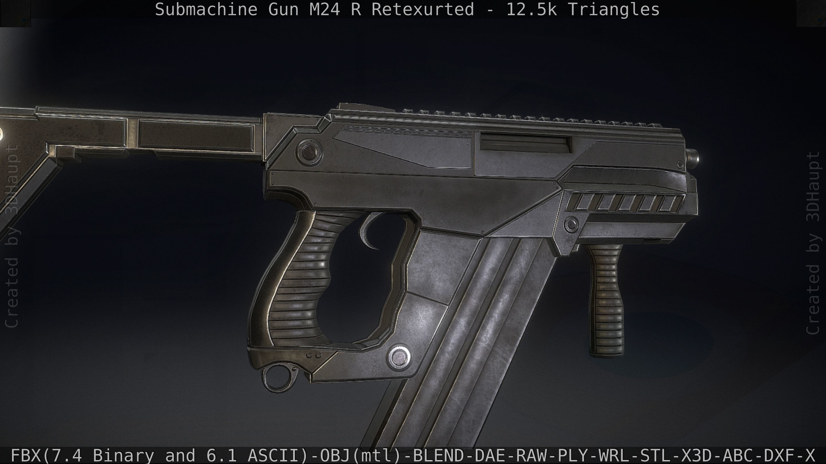 Submachine Gun M24 R Retexurted Low-poly 3D model_27