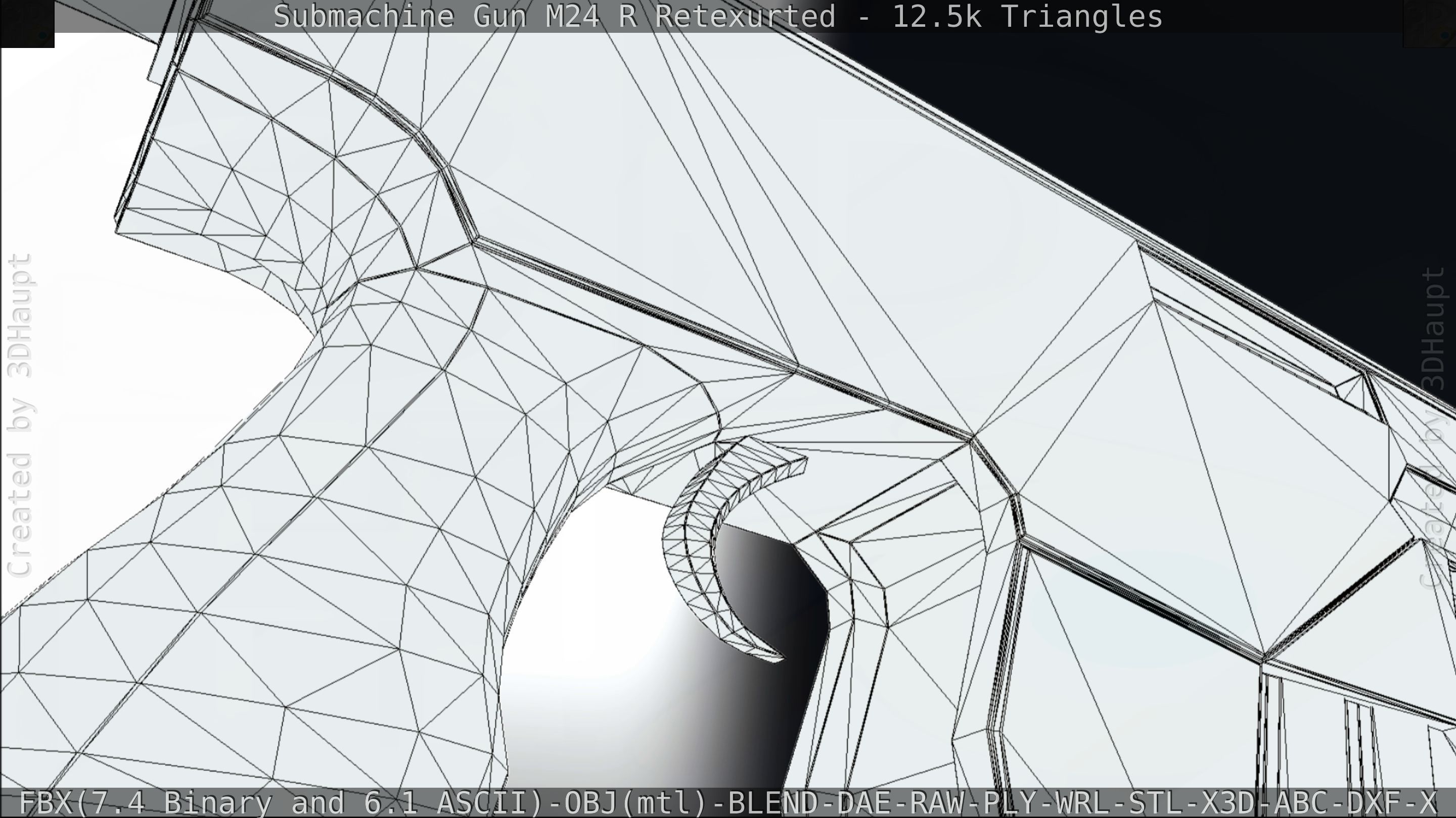 Submachine Gun M24 R Retexurted Low-poly 3D model_225