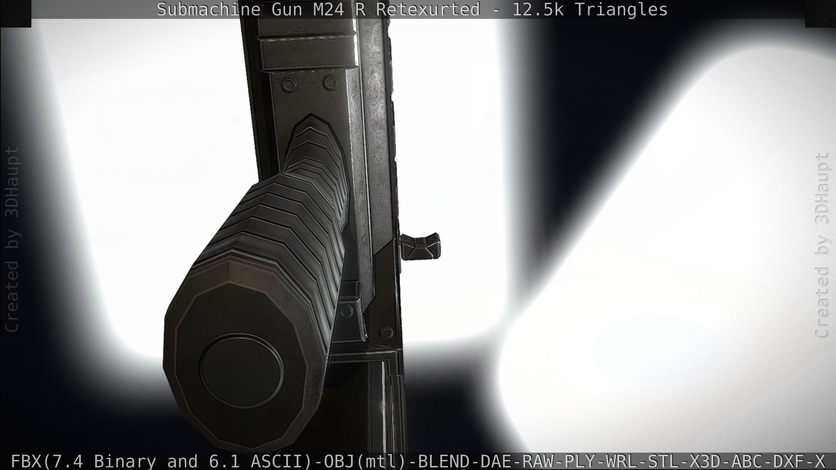 Submachine Gun M24 R Retexurted Low-poly 3D model_66