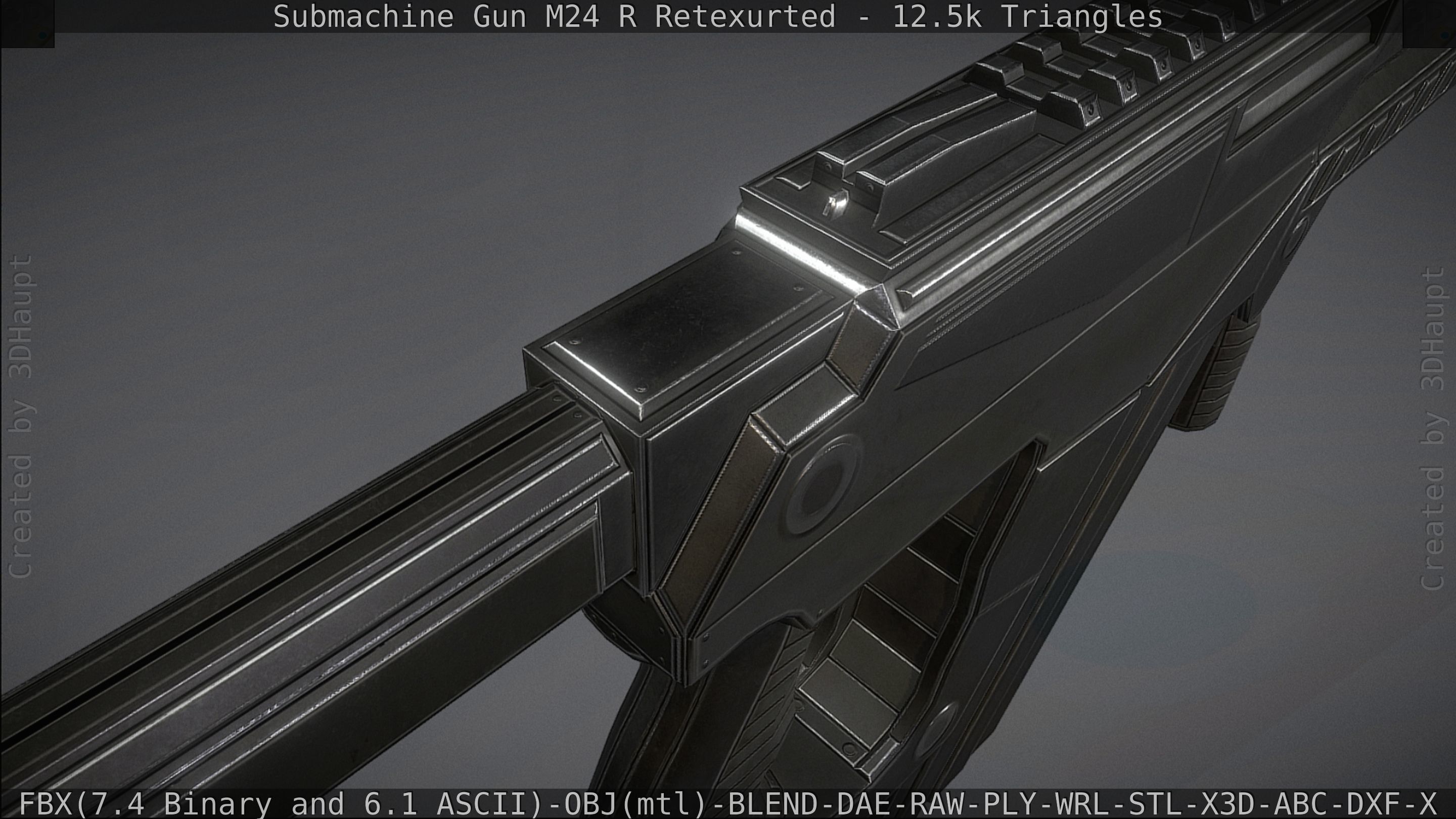 Submachine Gun M24 R Retexurted Low-poly 3D model_144