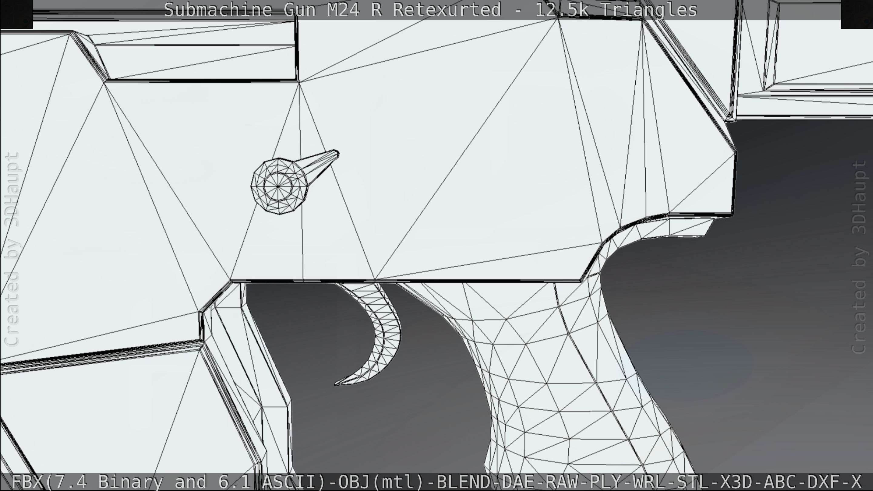 Submachine Gun M24 R Retexurted Low-poly 3D model_218
