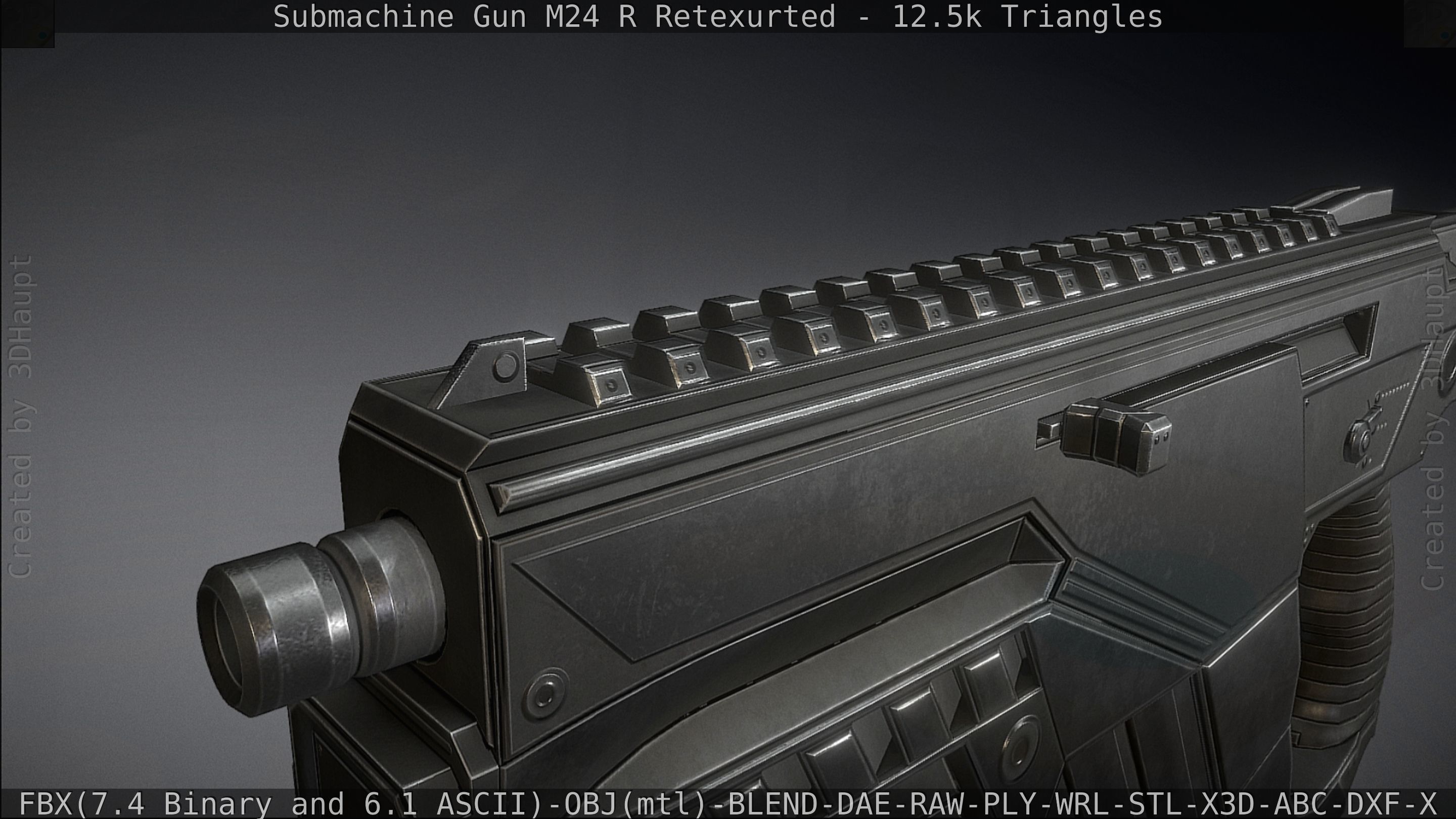 Submachine Gun M24 R Retexurted Low-poly 3D model_47