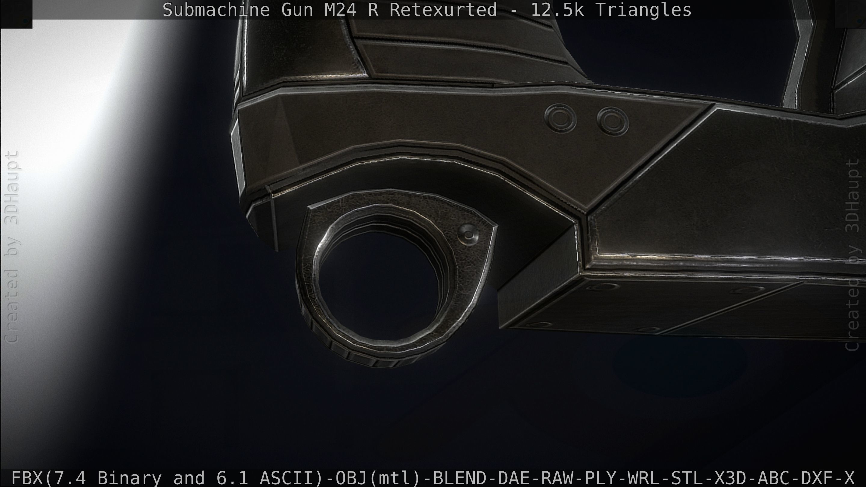 Submachine Gun M24 R Retexurted Low-poly 3D model_100