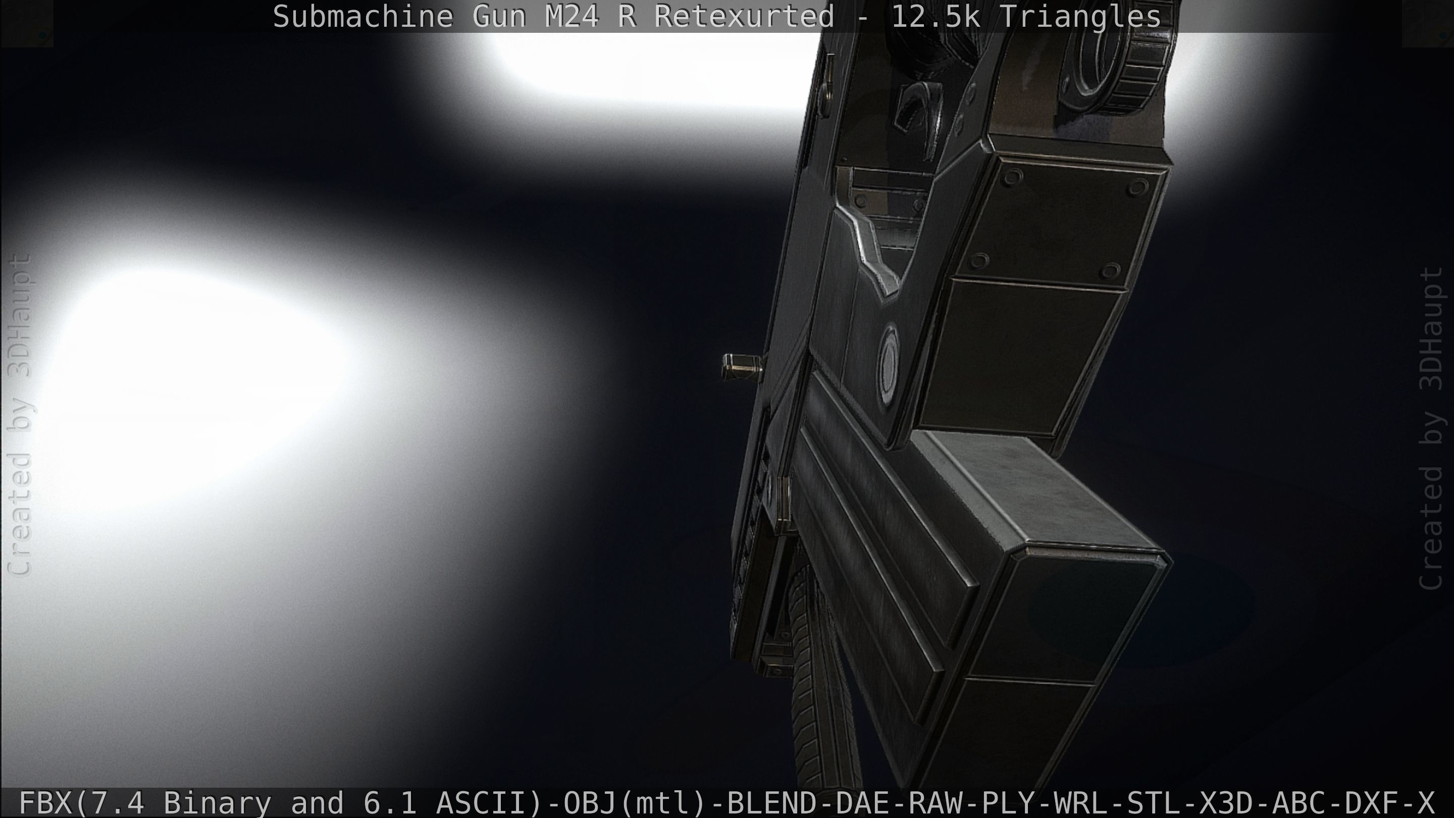 Submachine Gun M24 R Retexurted Low-poly 3D model_158