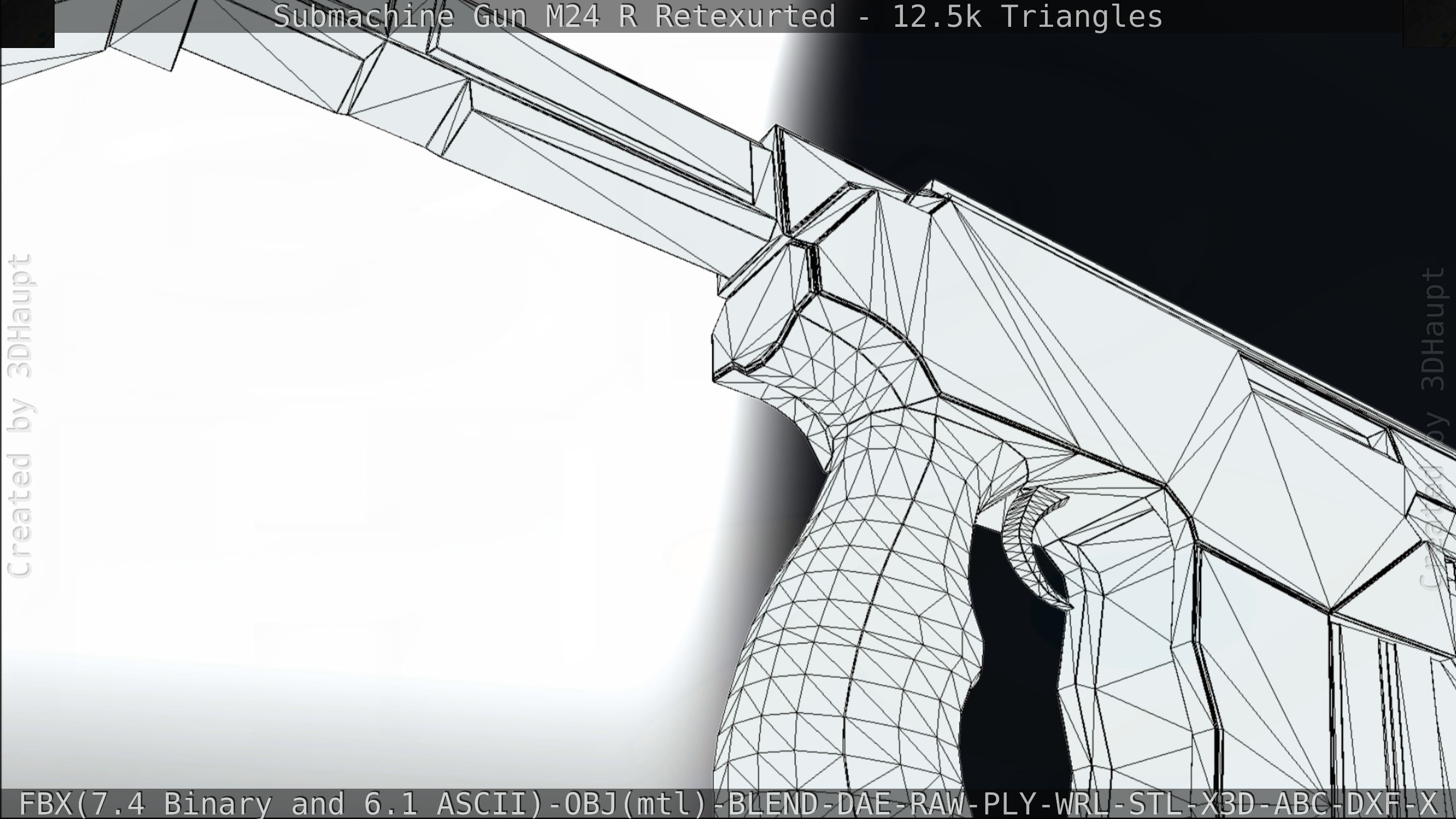 Submachine Gun M24 R Retexurted Low-poly 3D model_227