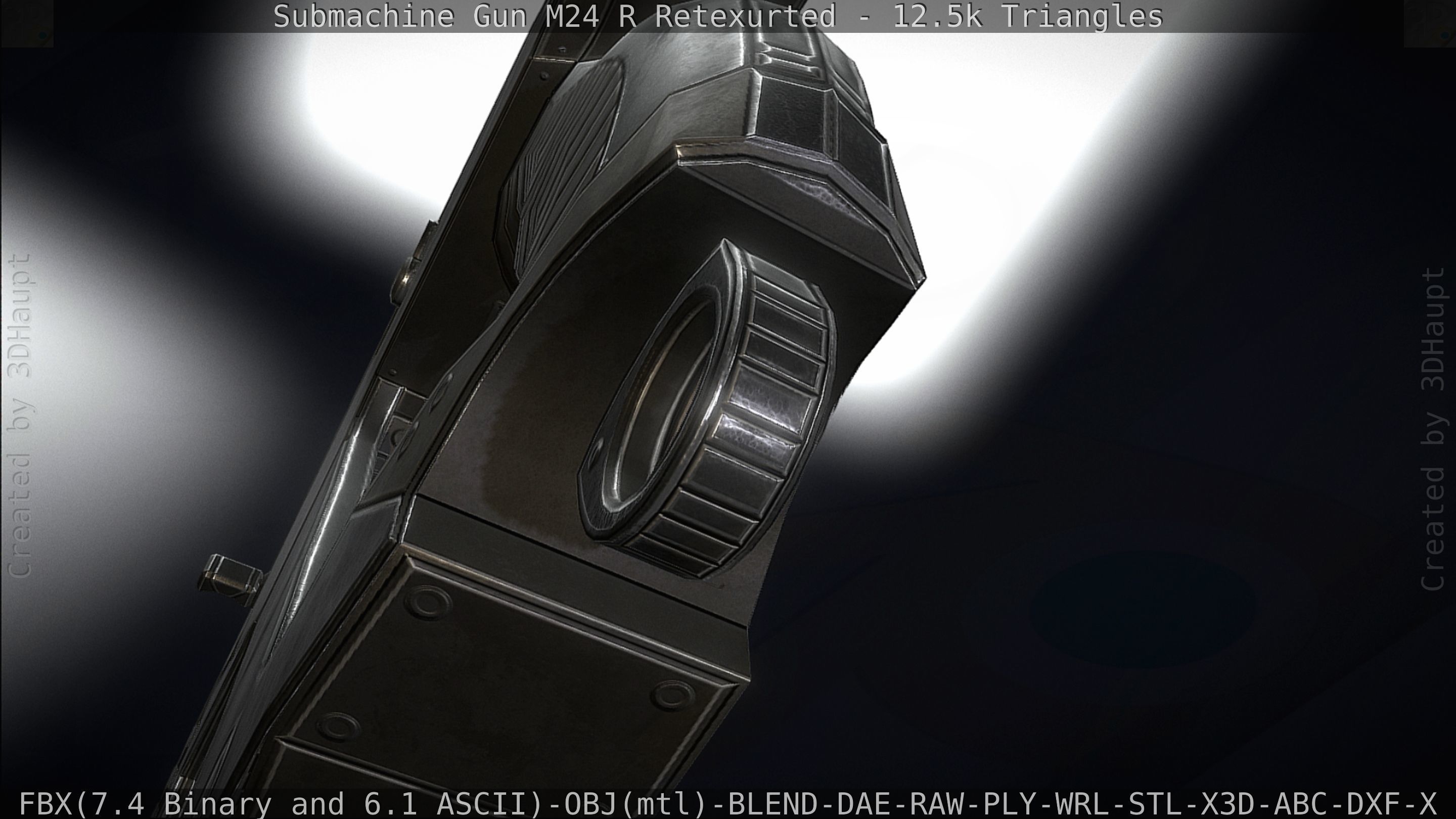 Submachine Gun M24 R Retexurted Low-poly 3D model_97