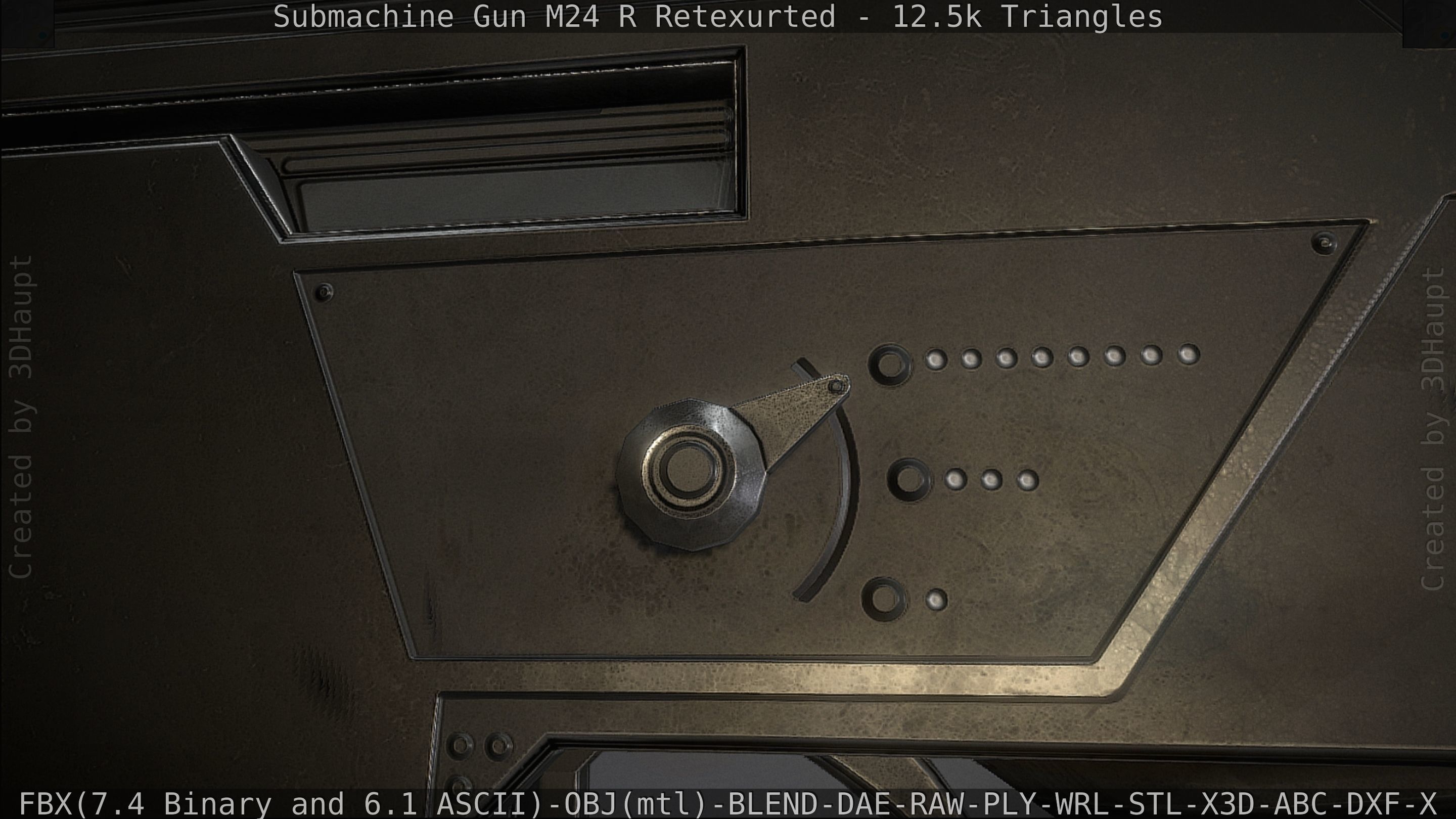 Submachine Gun M24 R Retexurted Low-poly 3D model_81