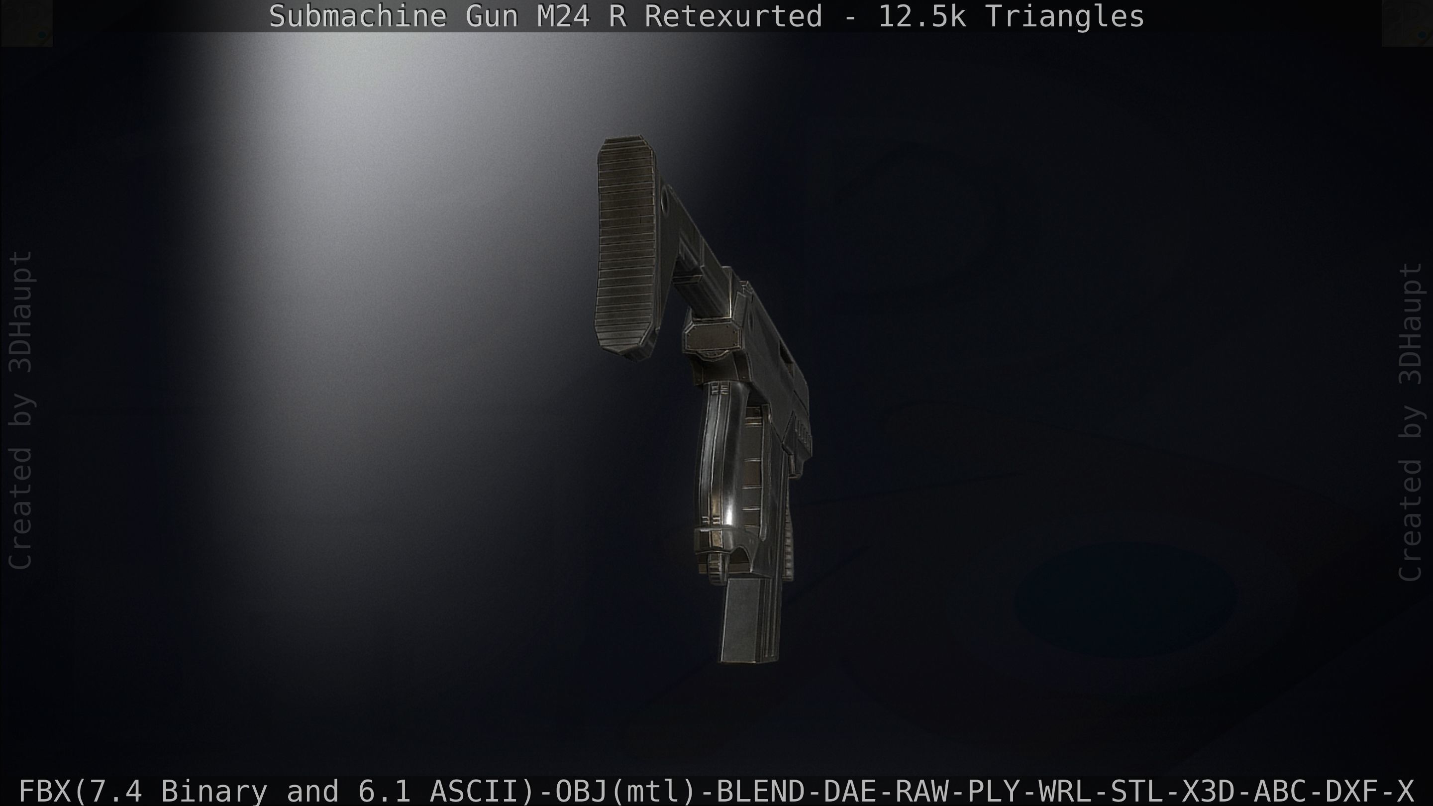 Submachine Gun M24 R Retexurted Low-poly 3D model_121