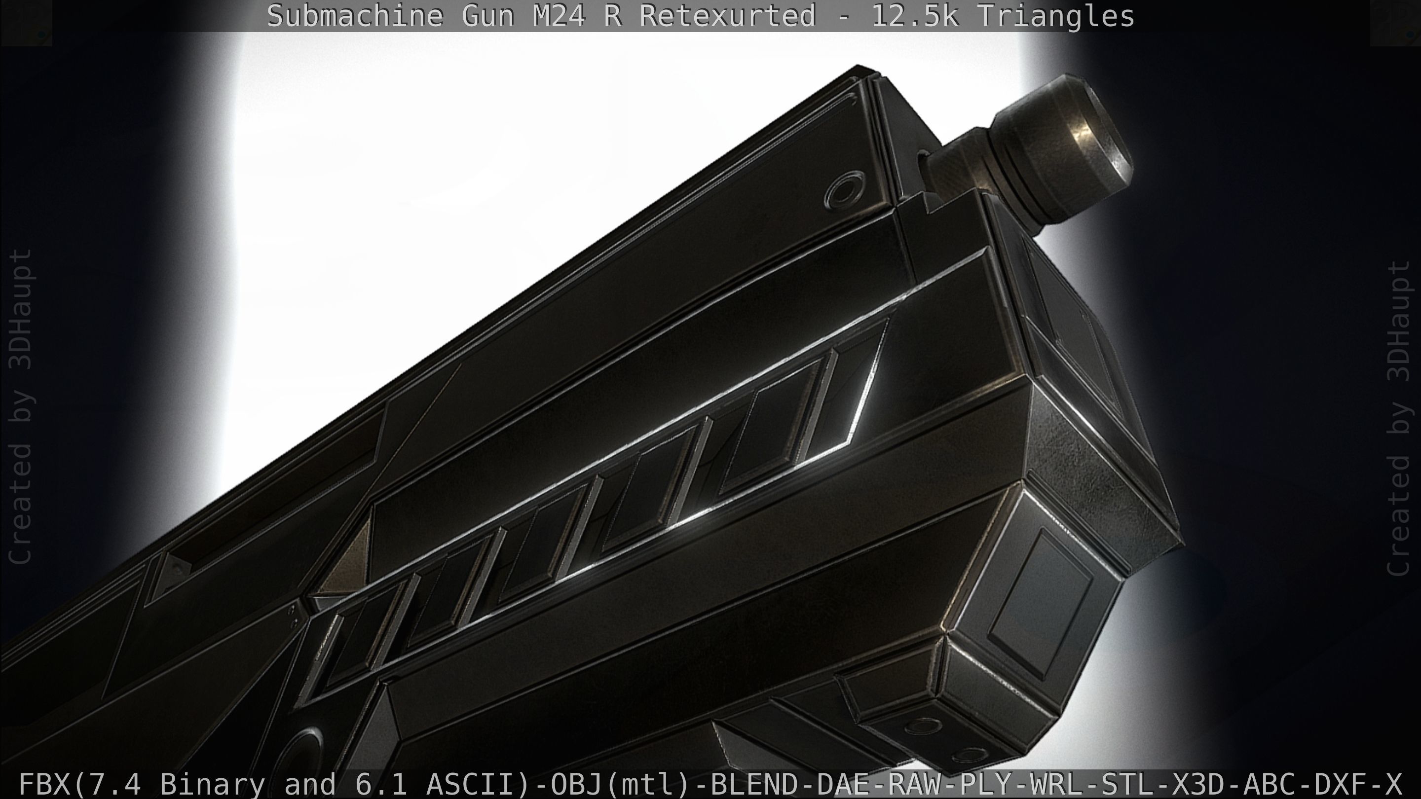 Submachine Gun M24 R Retexurted Low-poly 3D model_64