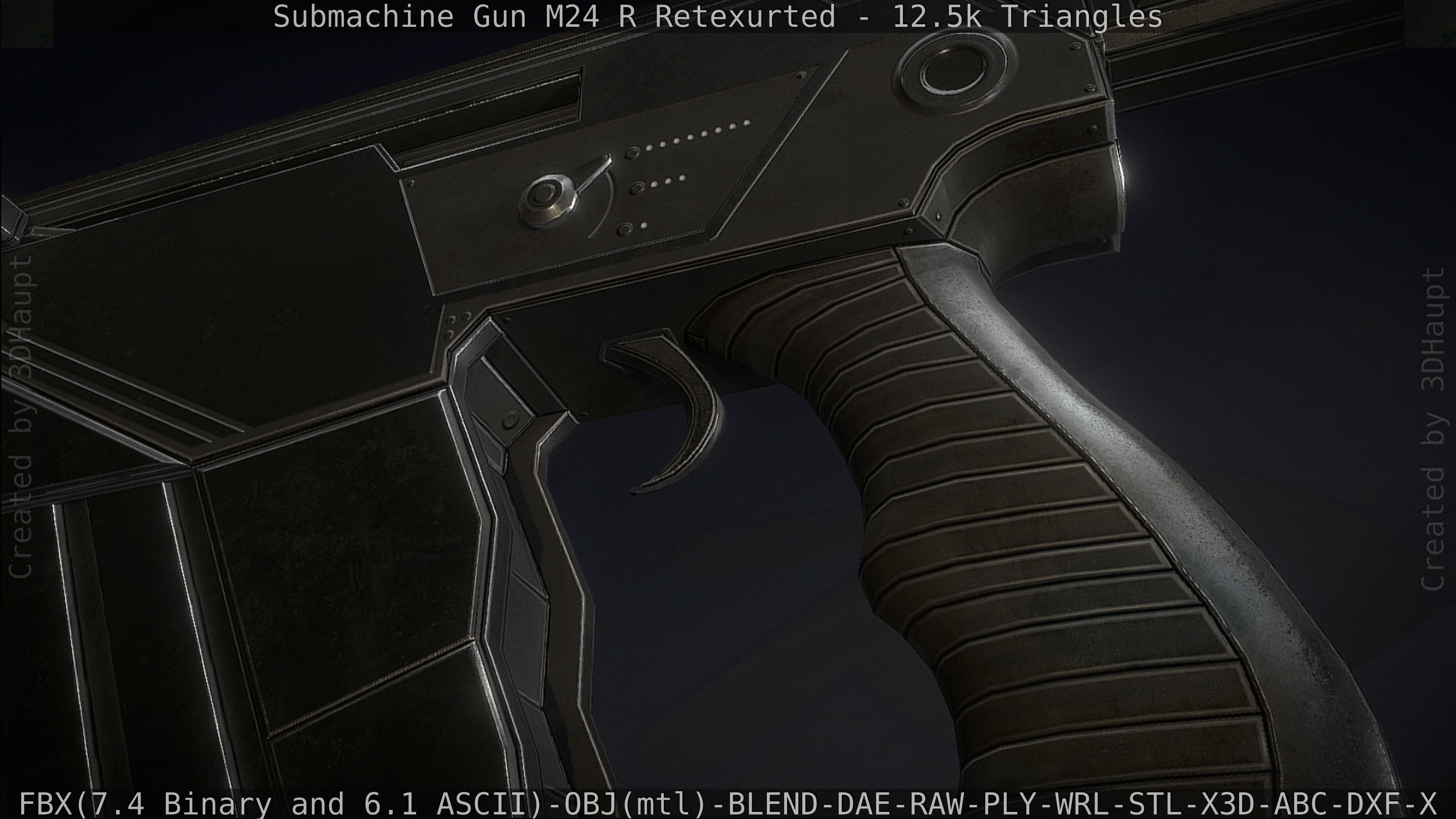 Submachine Gun M24 R Retexurted Low-poly 3D model_88