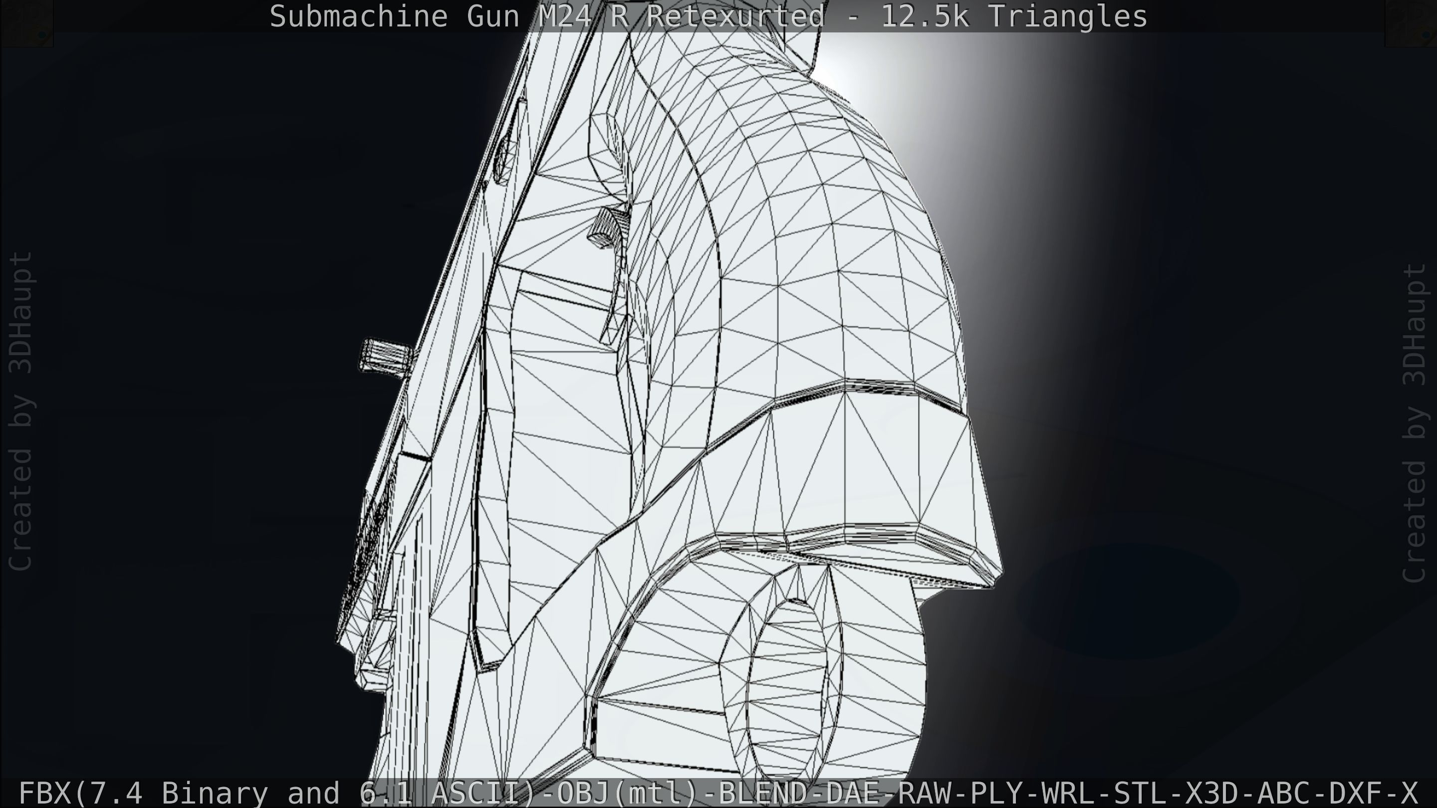 Submachine Gun M24 R Retexurted Low-poly 3D model_215