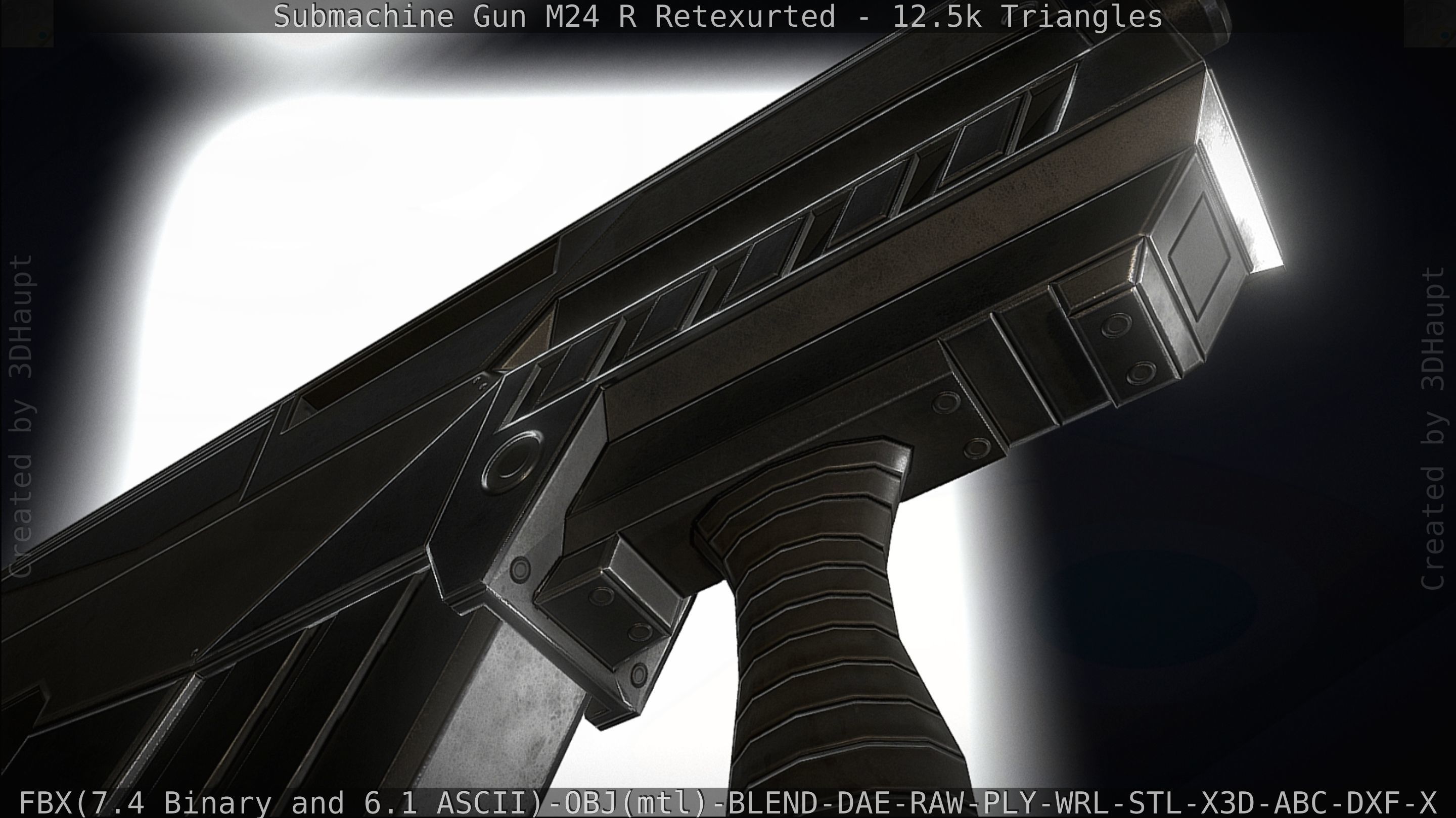 Submachine Gun M24 R Retexurted Low-poly 3D model_67