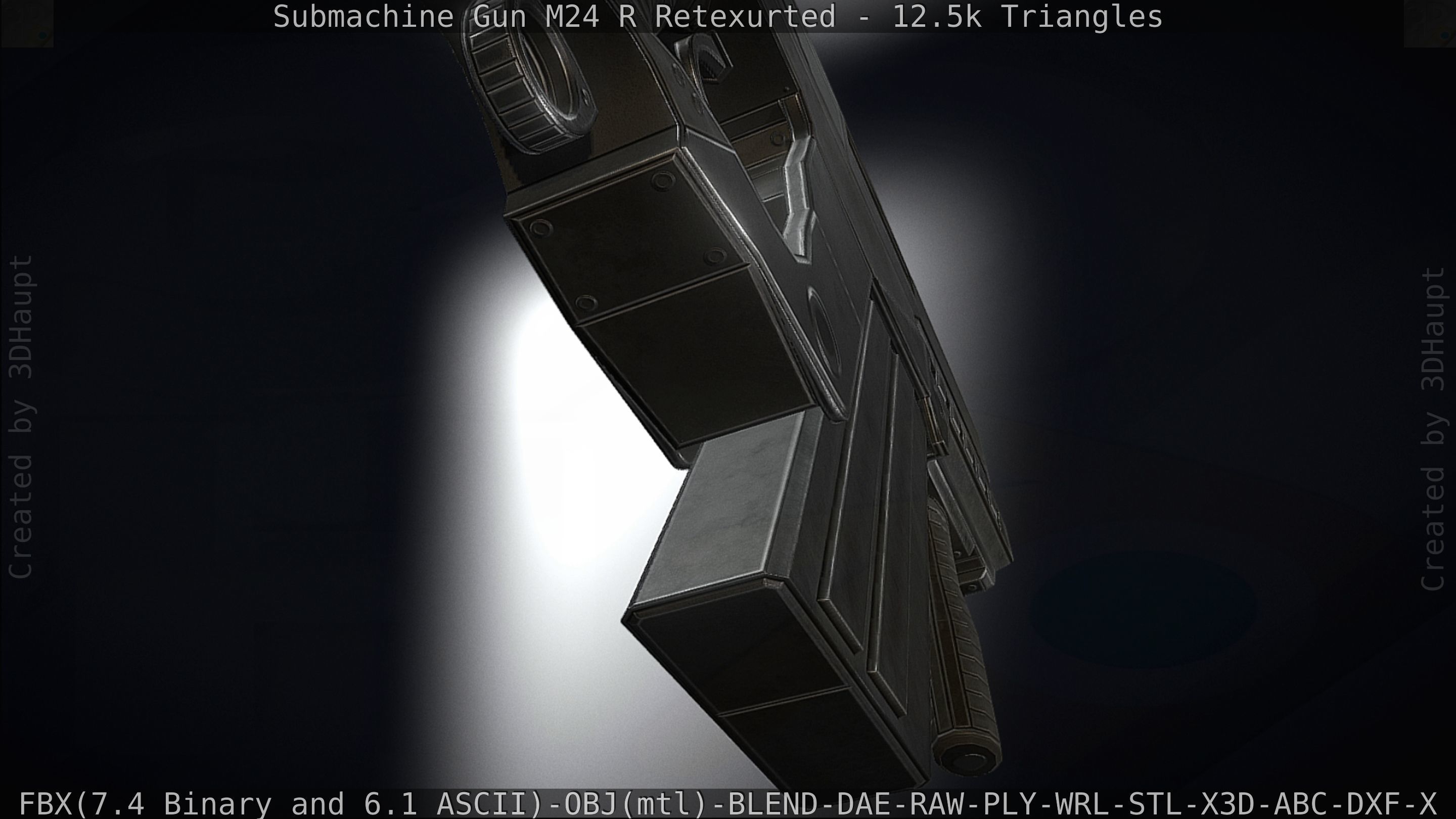 Submachine Gun M24 R Retexurted Low-poly 3D model_157