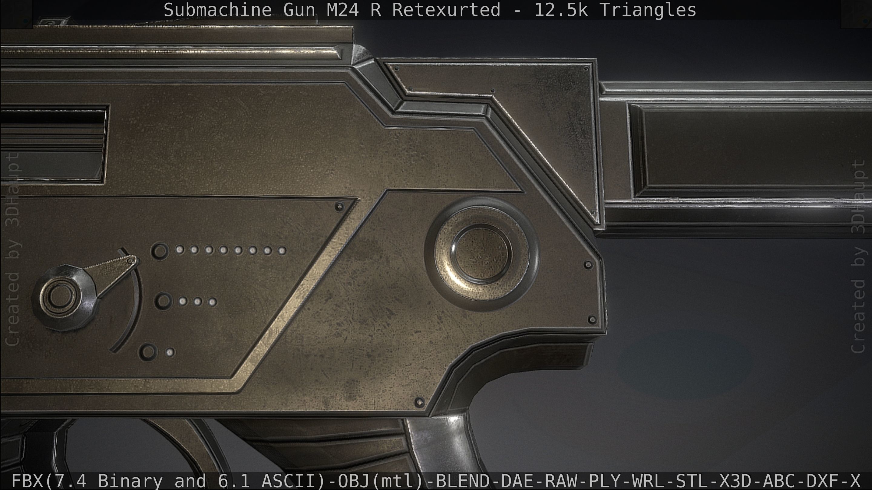 Submachine Gun M24 R Retexurted Low-poly 3D model_133