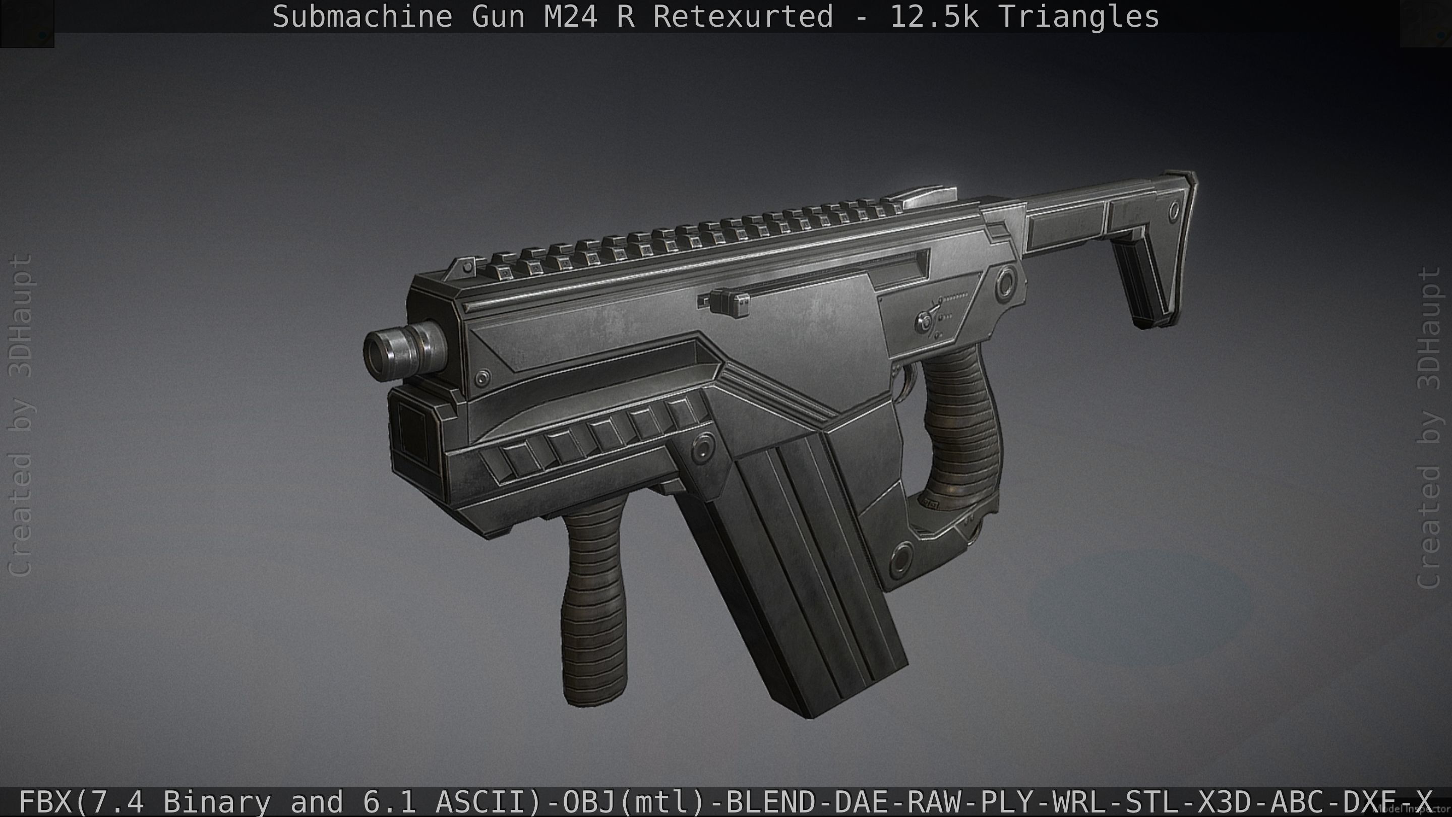 Submachine Gun M24 R Retexurted Low-poly 3D model_39